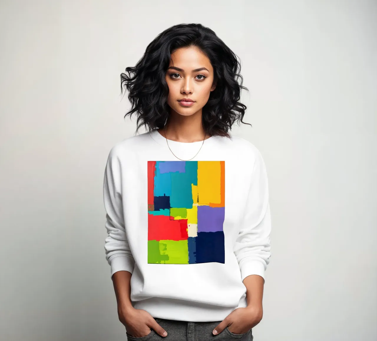 pittura astratta con forme geometriche vivaci felpa da DesignDoodle