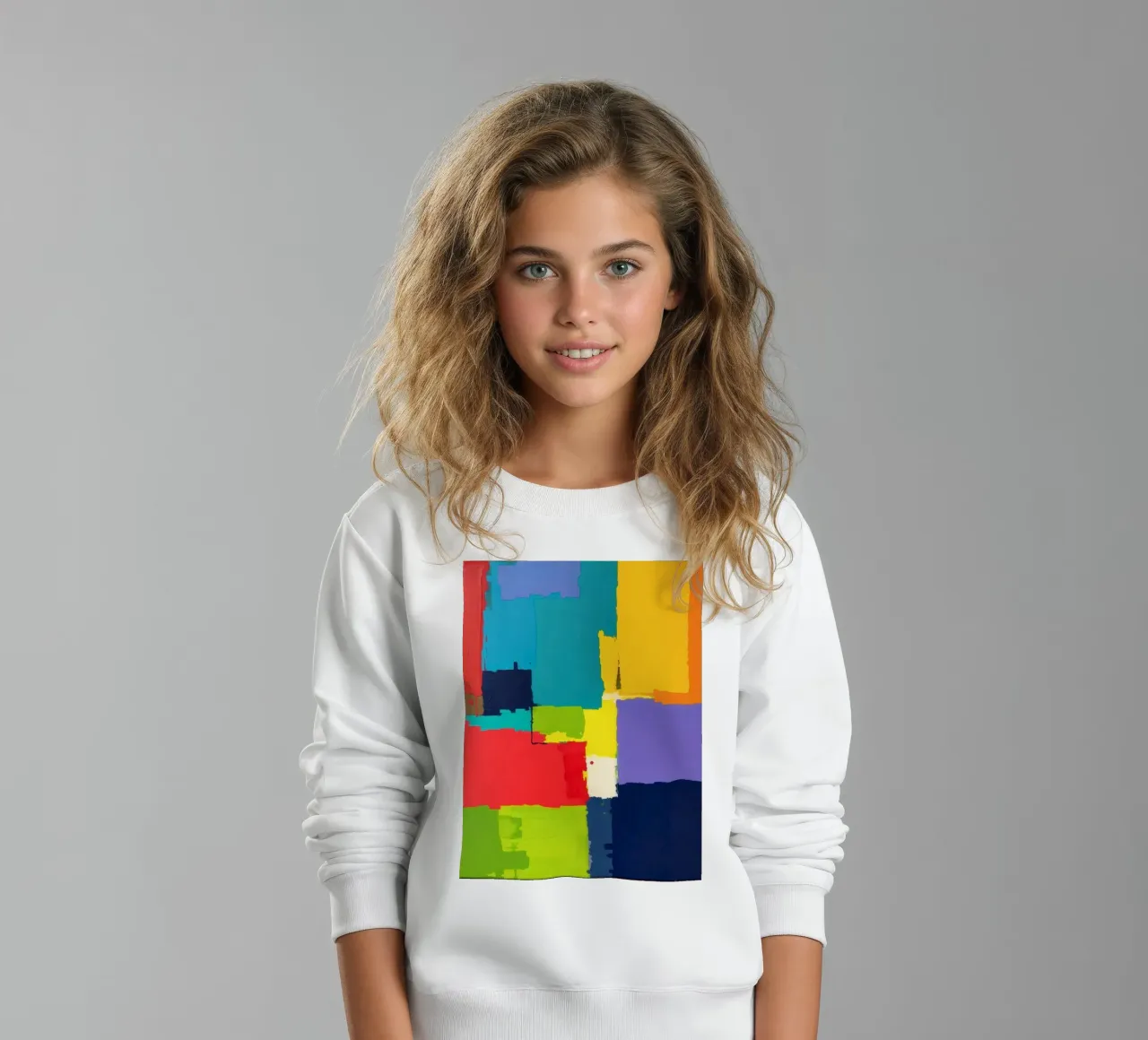 pittura astratta con forme geometriche vivaci felpa bambino da DesignDoodle