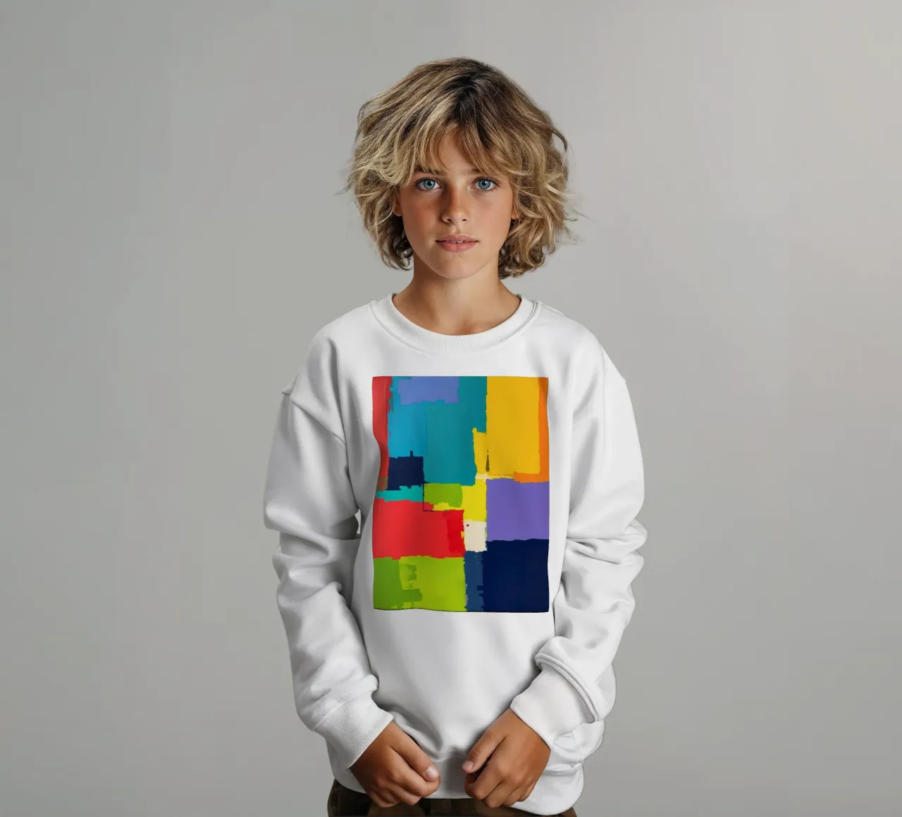pittura astratta con forme geometriche vivaci felpa bambino da DesignDoodle