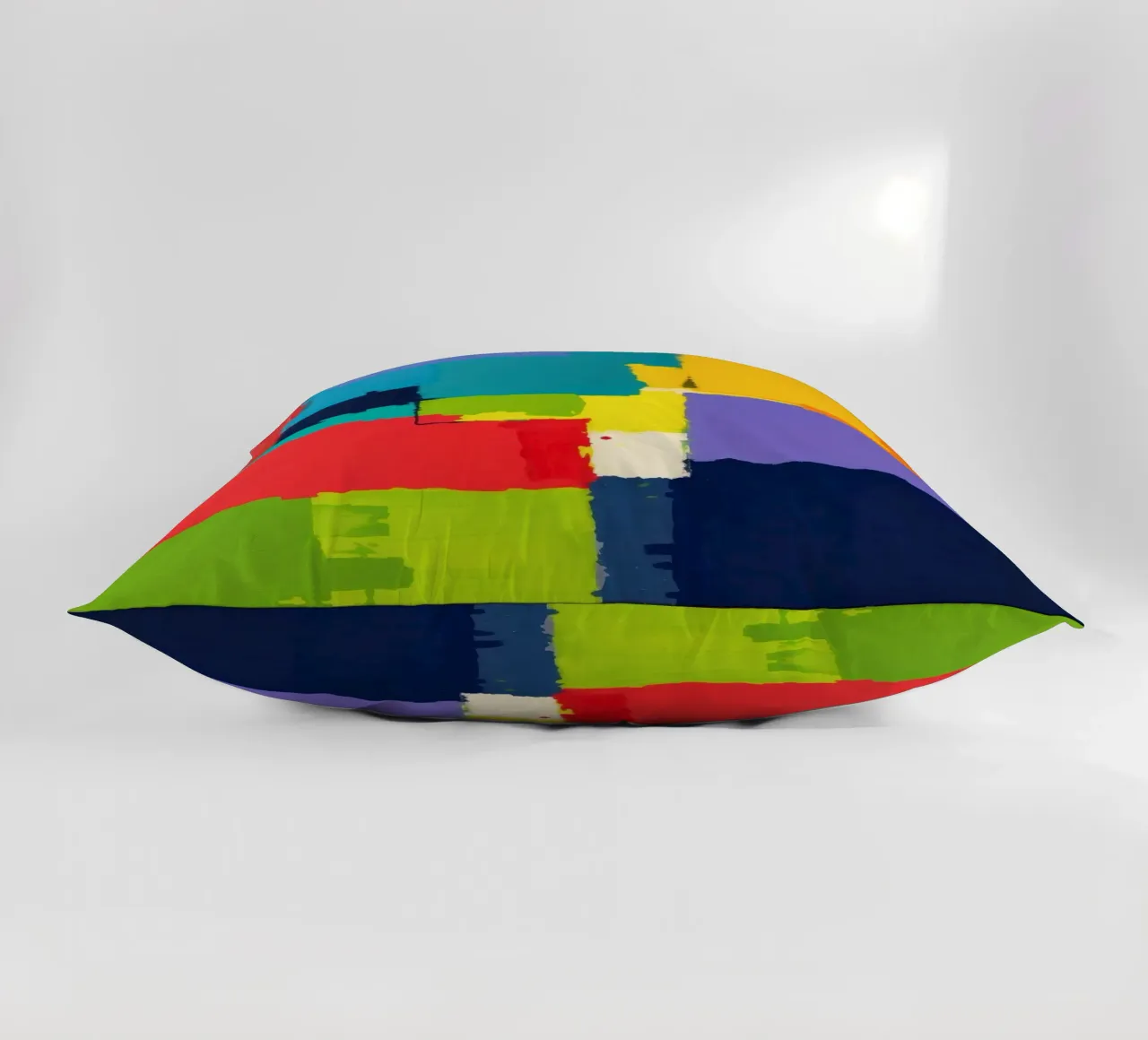 pittura astratta con forme geometriche vivaci cuscino da DesignDoodle