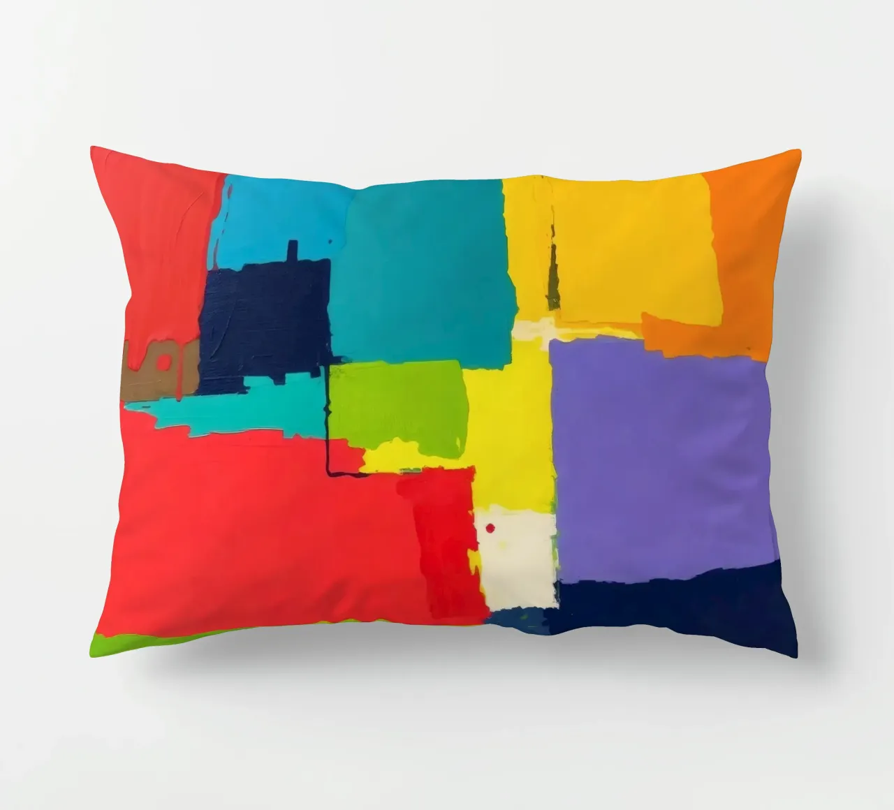pittura astratta con forme geometriche vivaci cuscino da DesignDoodle