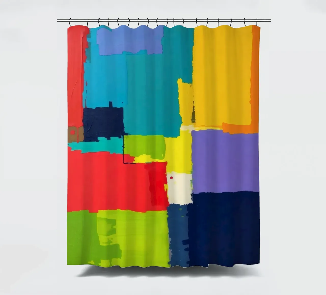 abstrakte Malerei mit lebendigen geometrischen Formen Duschvorhang von DesignDoodle