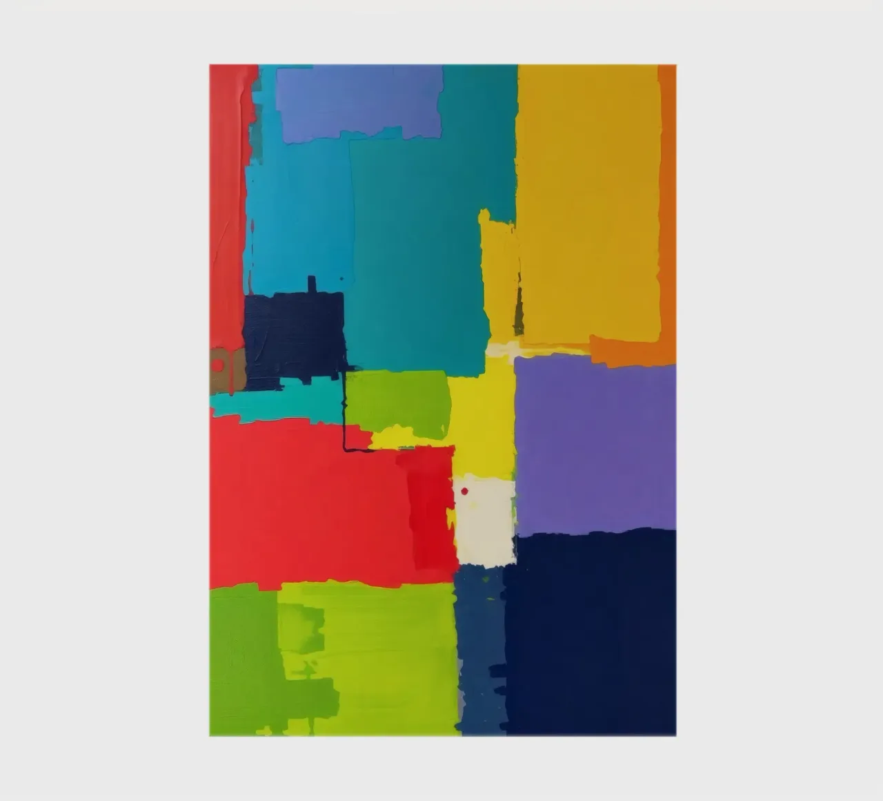 abstract painting with vibrant geometric shapes notebook by DesignDoodle