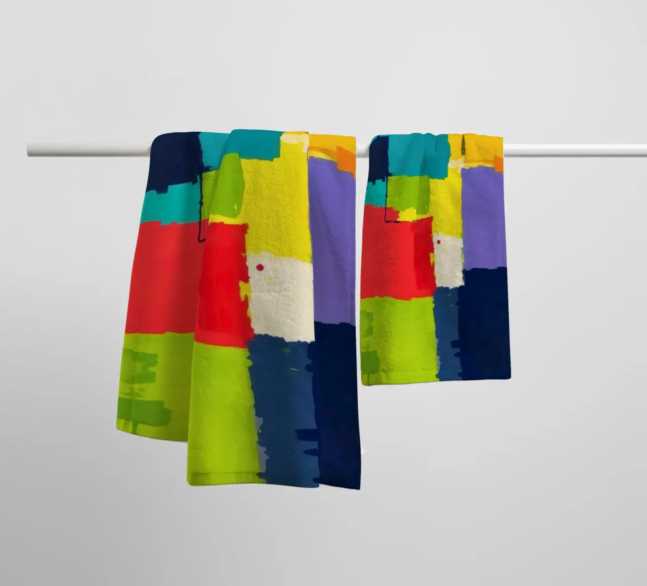 abstrakte Malerei mit lebendigen geometrischen Formen Handtuch von DesignDoodle