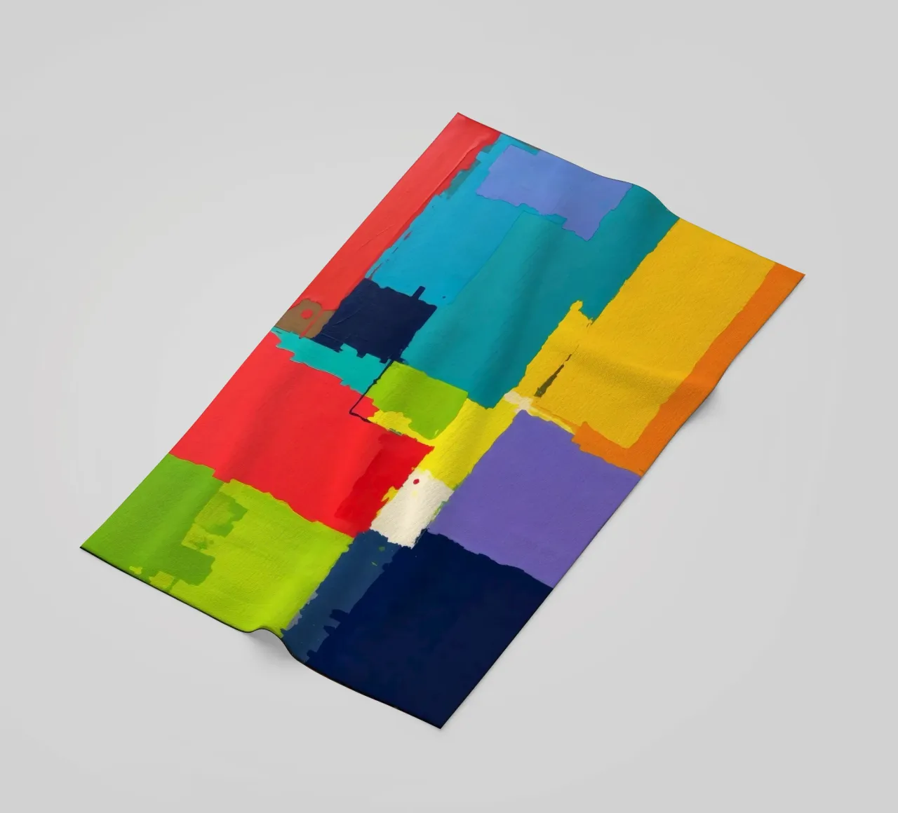 pittura astratta con forme geometriche vivaci telo mare da DesignDoodle