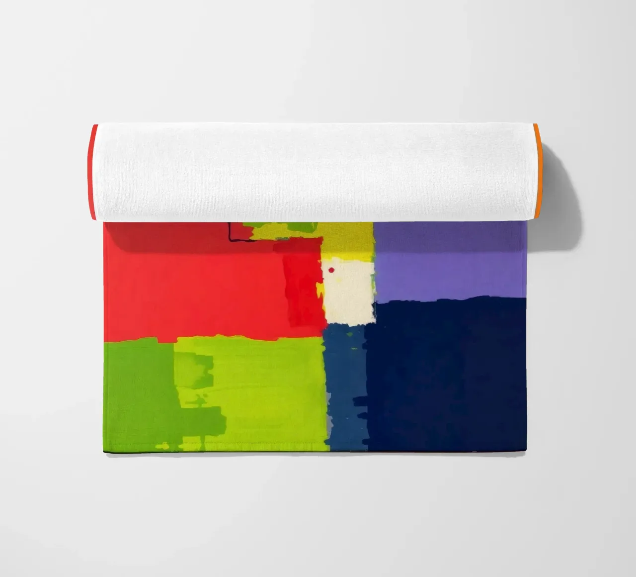 pittura astratta con forme geometriche vivaci telo mare da DesignDoodle