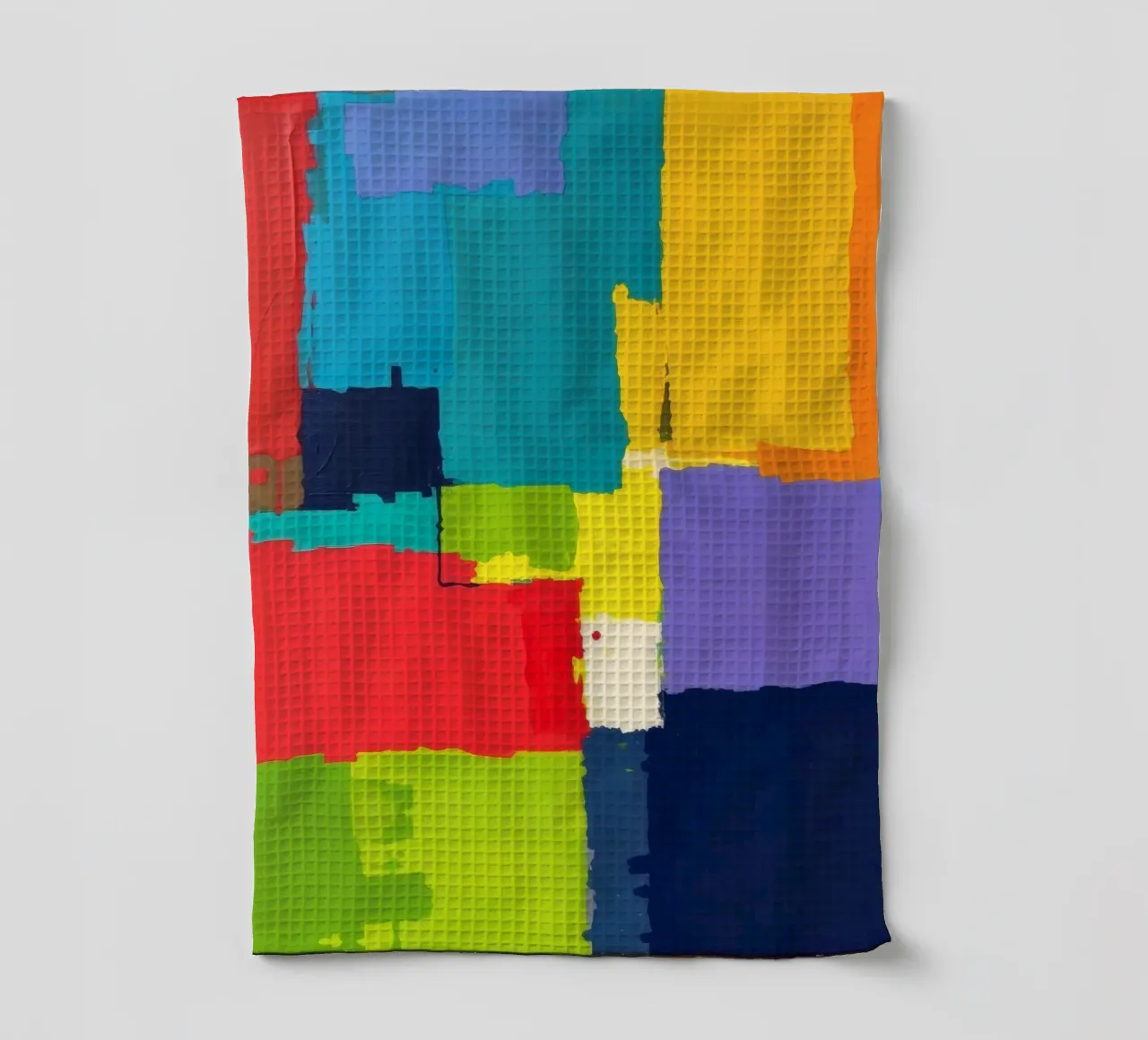 pittura astratta con forme geometriche vivaci canovaccio da cucina da DesignDoodle
