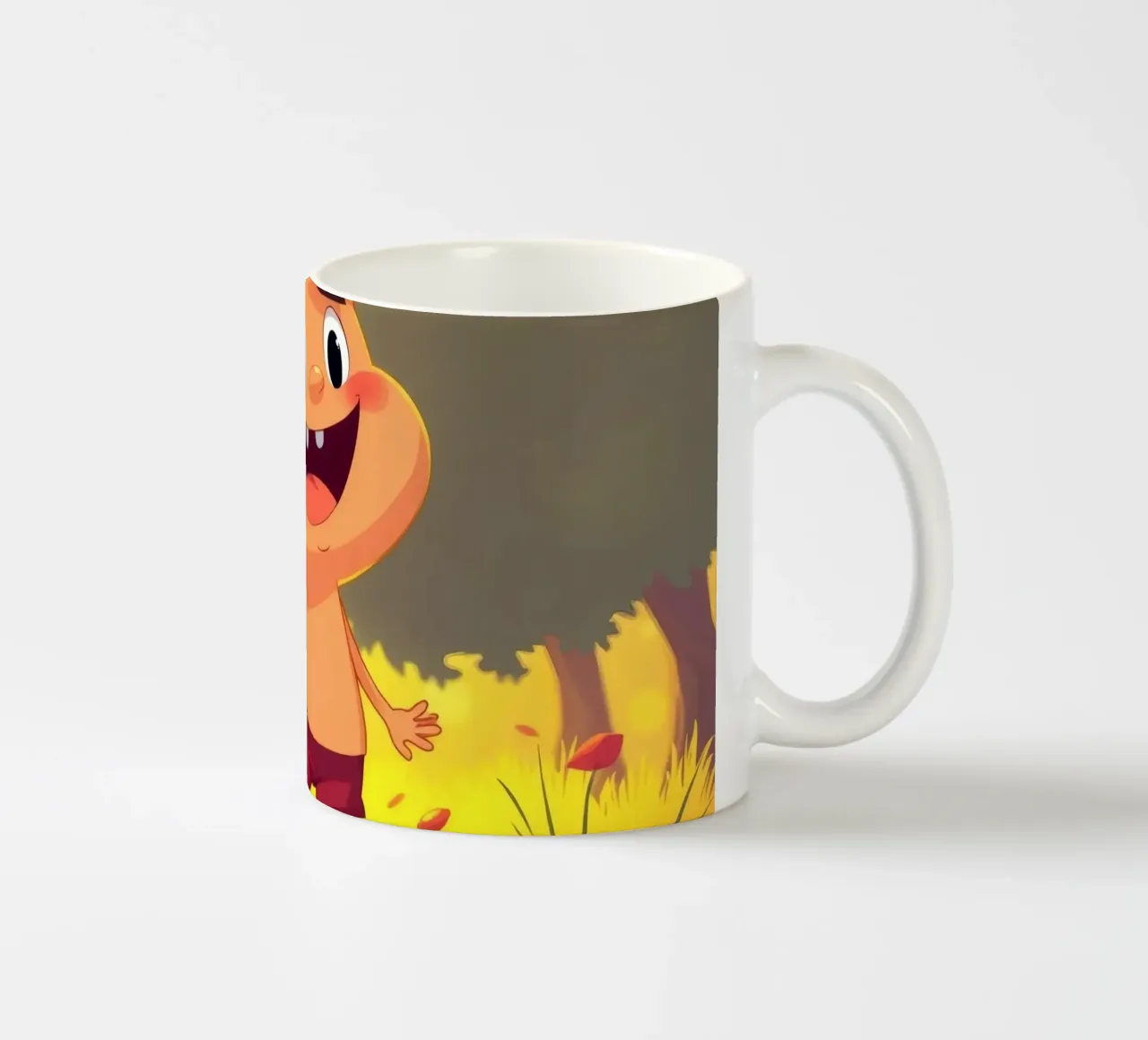 Vrolijk spelend kind in een zonnige weide keramische mok van DesignDoodle