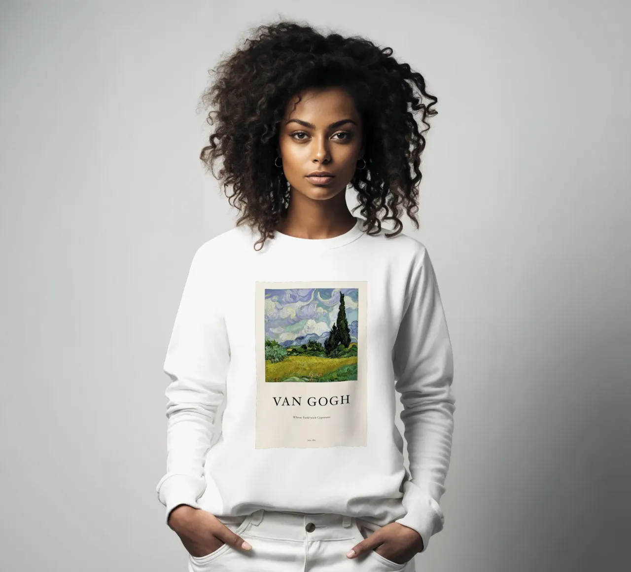 van Gogh - Wheat Field with Cypresses Sweatshirt von Vintage by JUNIQE
