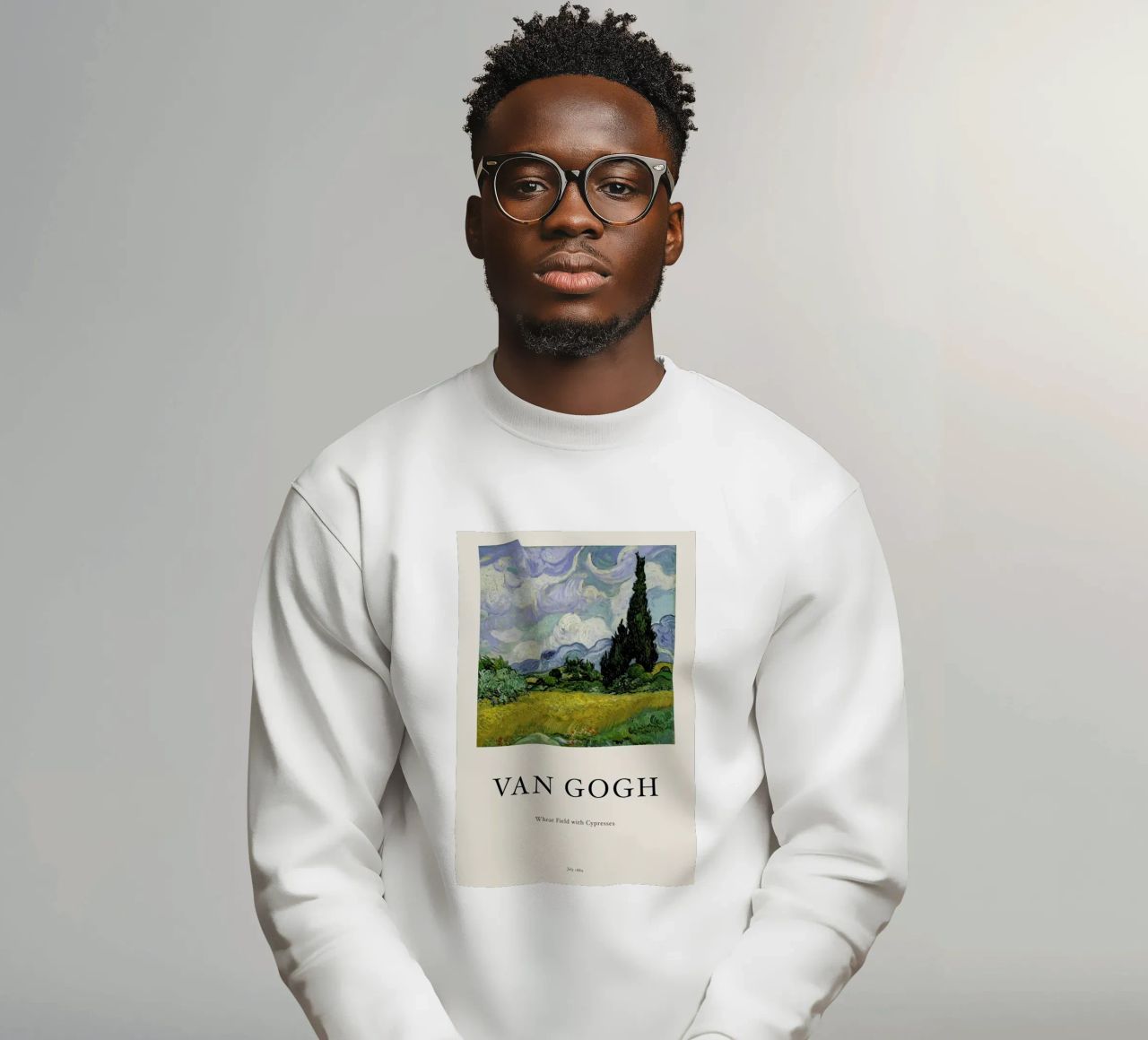 van Gogh - Wheat Field with Cypresses Sweatshirt von Vintage by JUNIQE