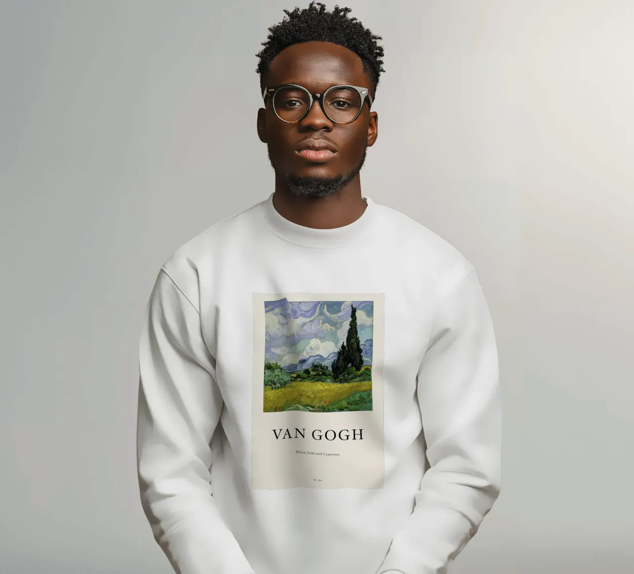 van Gogh - Wheat Field with Cypresses Sweatshirt von Vintage by JUNIQE