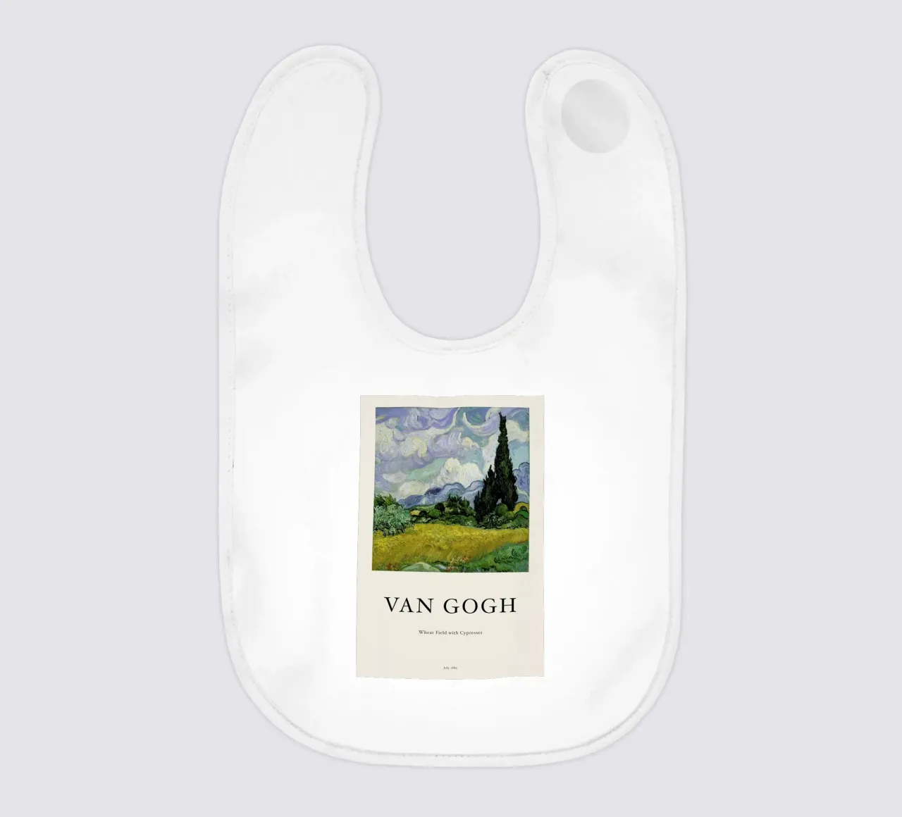 van Gogh - Wheat Field with Cypresses baby slabbetje van Vintage by JUNIQE