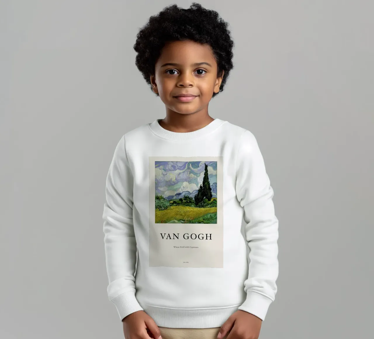 van Gogh - Wheat Field with Cypresses sudadera para niño de Vintage by JUNIQE