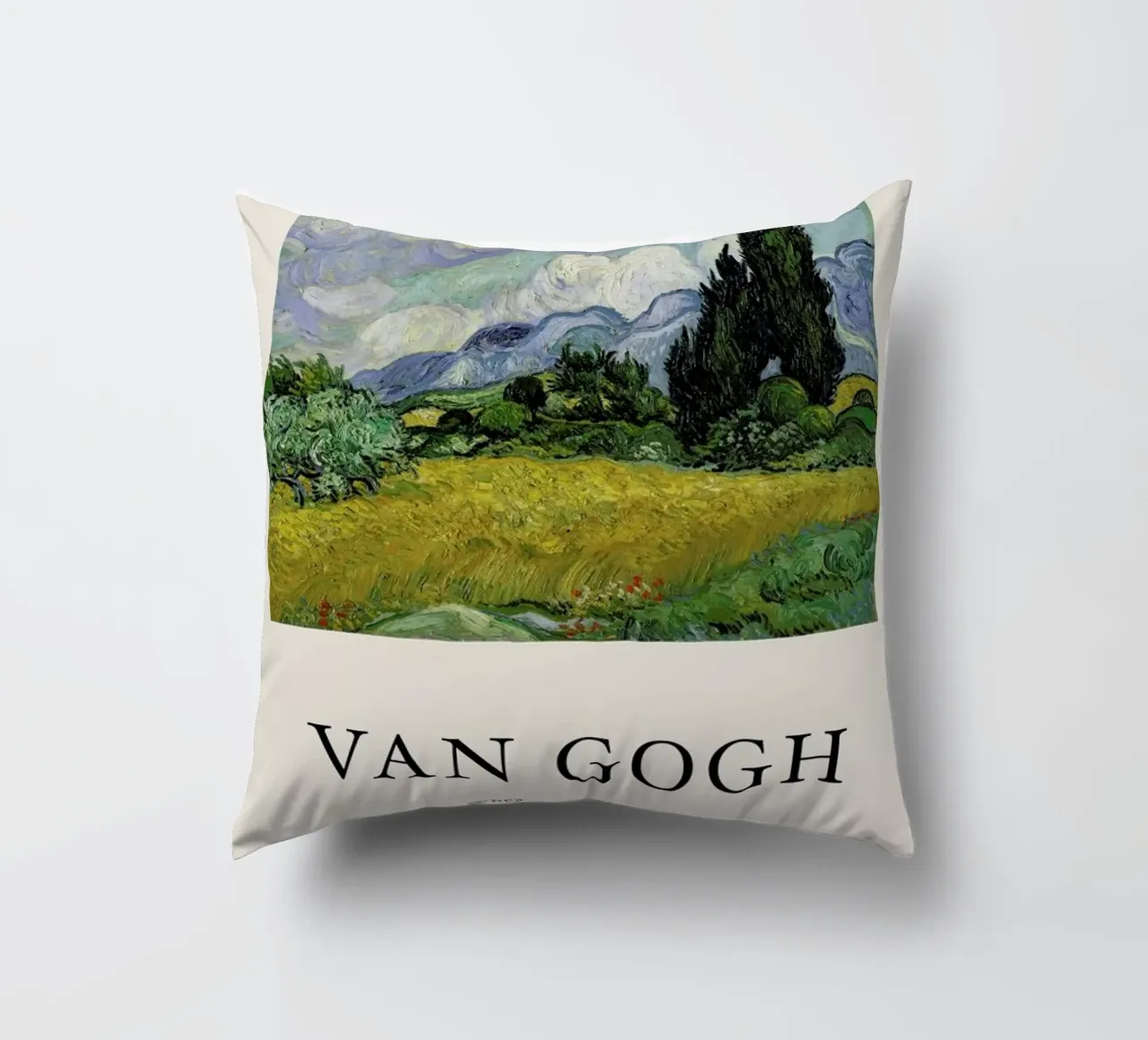 van Gogh - Wheat Field with Cypresses cuscino da Vintage by JUNIQE
