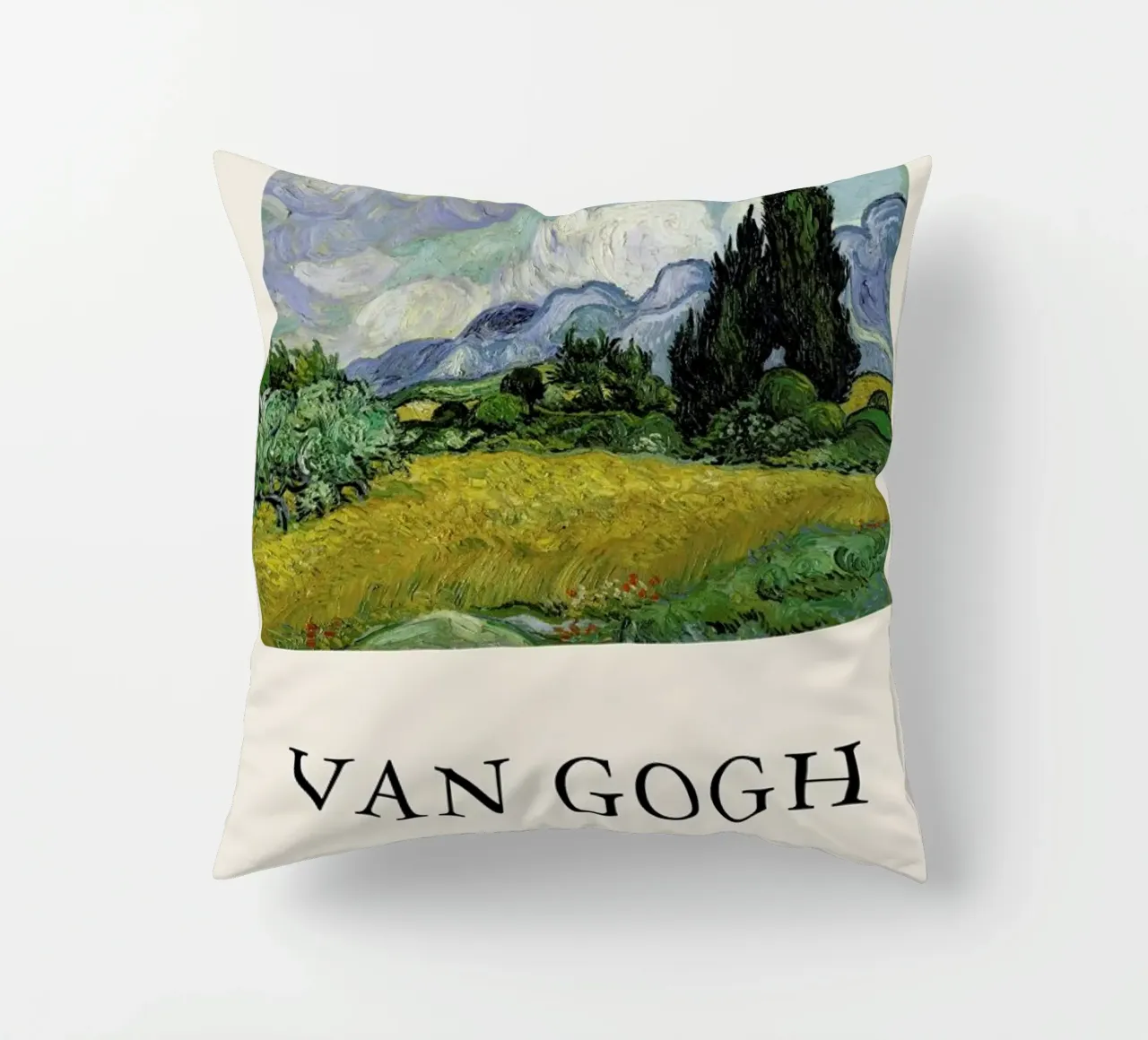 van Gogh - Wheat Field with Cypresses cuscino da Vintage by JUNIQE