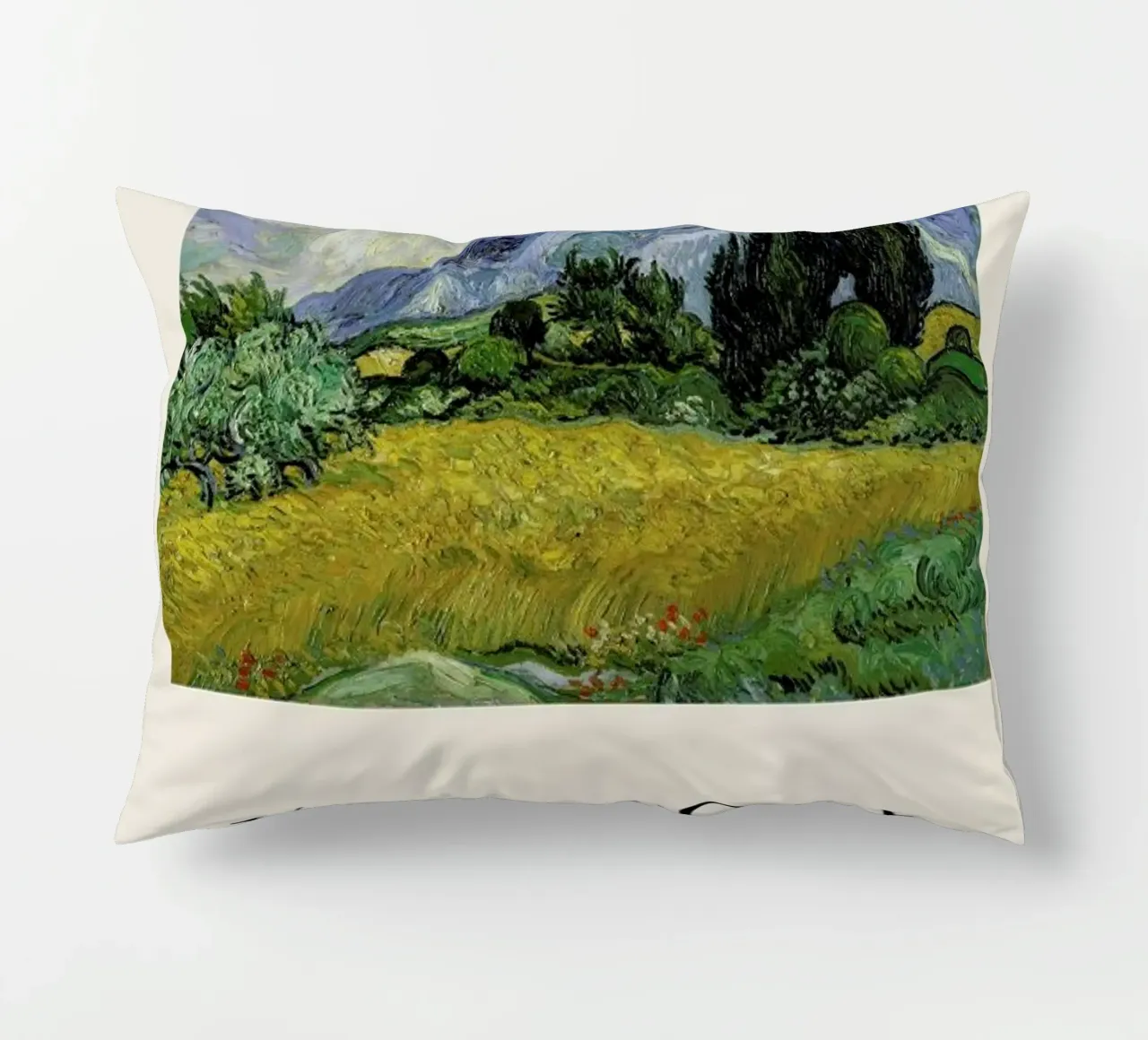 van Gogh - Wheat Field with Cypresses cuscino da Vintage by JUNIQE