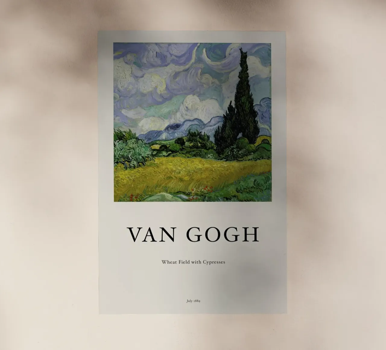 van Gogh - Wheat Field with Cypresses pellicola backlit da Vintage by JUNIQE