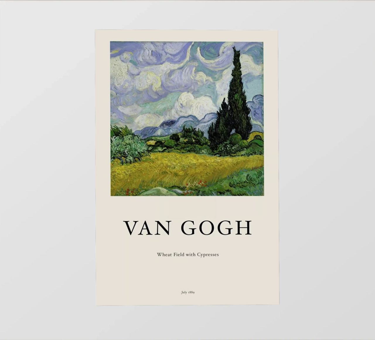 van Gogh - Wheat Field with Cypresses pellicola backlit da Vintage by JUNIQE