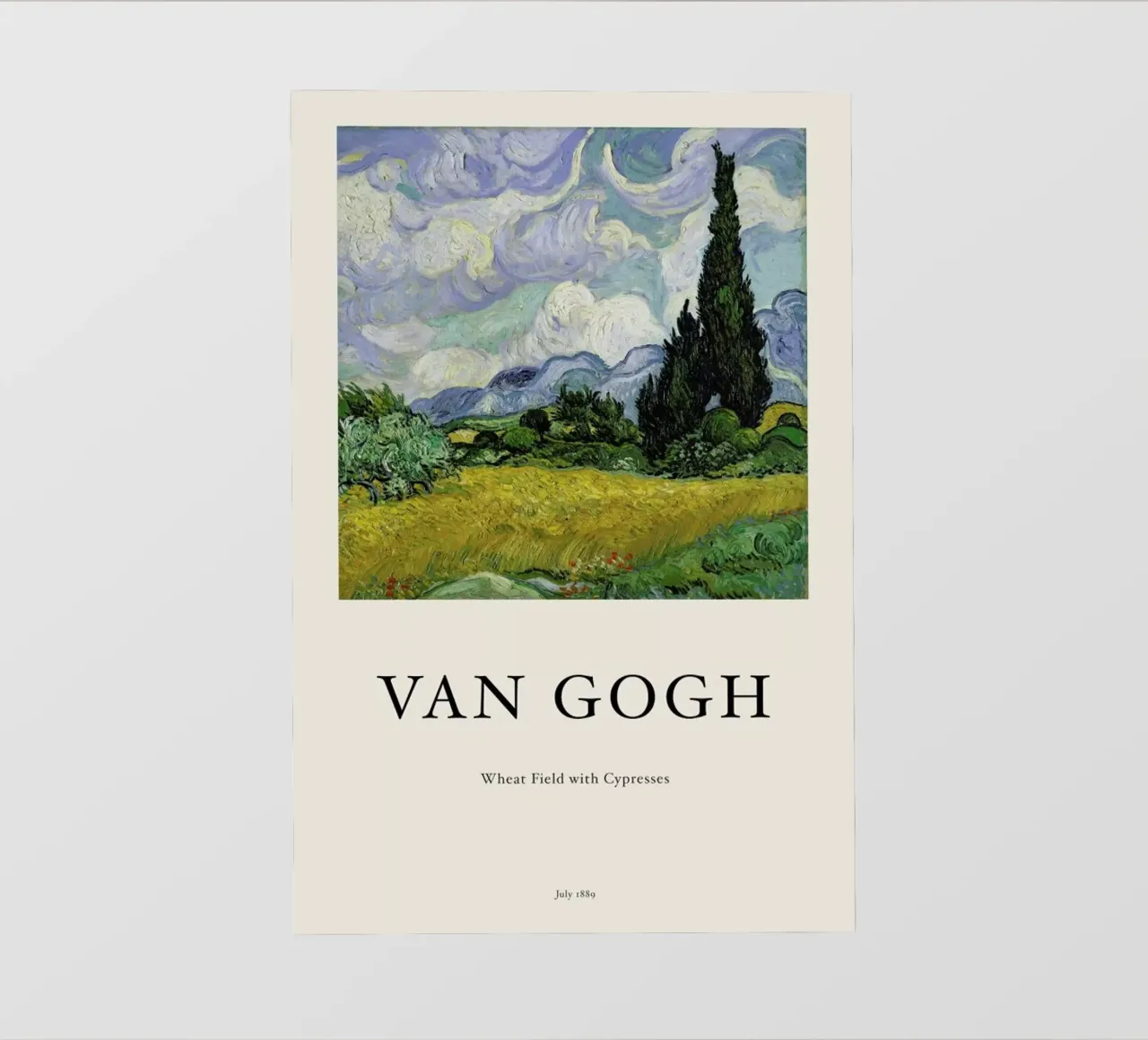 van Gogh - Wheat Field with Cypresses Backlit Folie von Vintage by JUNIQE