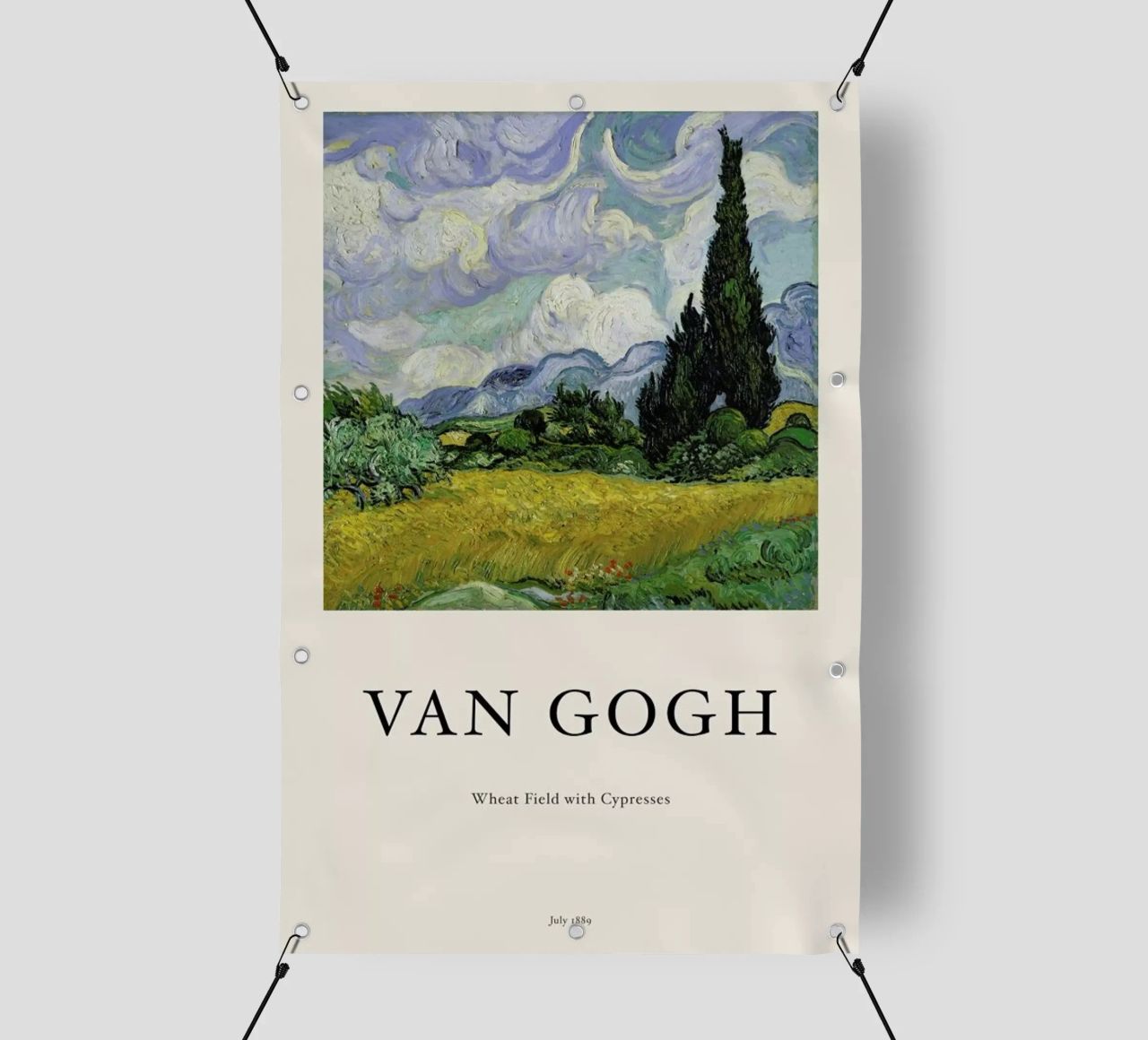van Gogh - Wheat Field with Cypresses telo in pvc da Vintage by JUNIQE