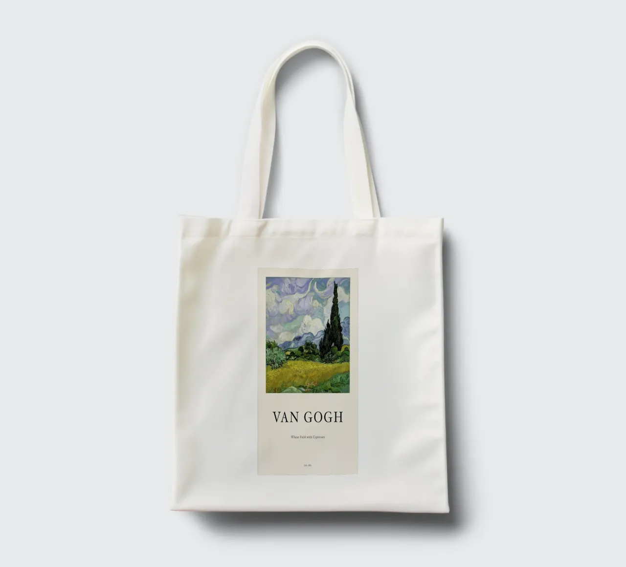van Gogh - Wheat Field with Cypresses borsa in juta da Vintage by JUNIQE