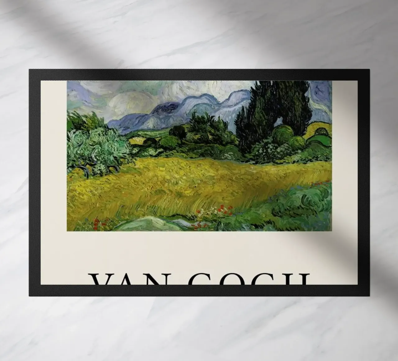 van Gogh - Wheat Field with Cypresses Fußmatte von Vintage by JUNIQE