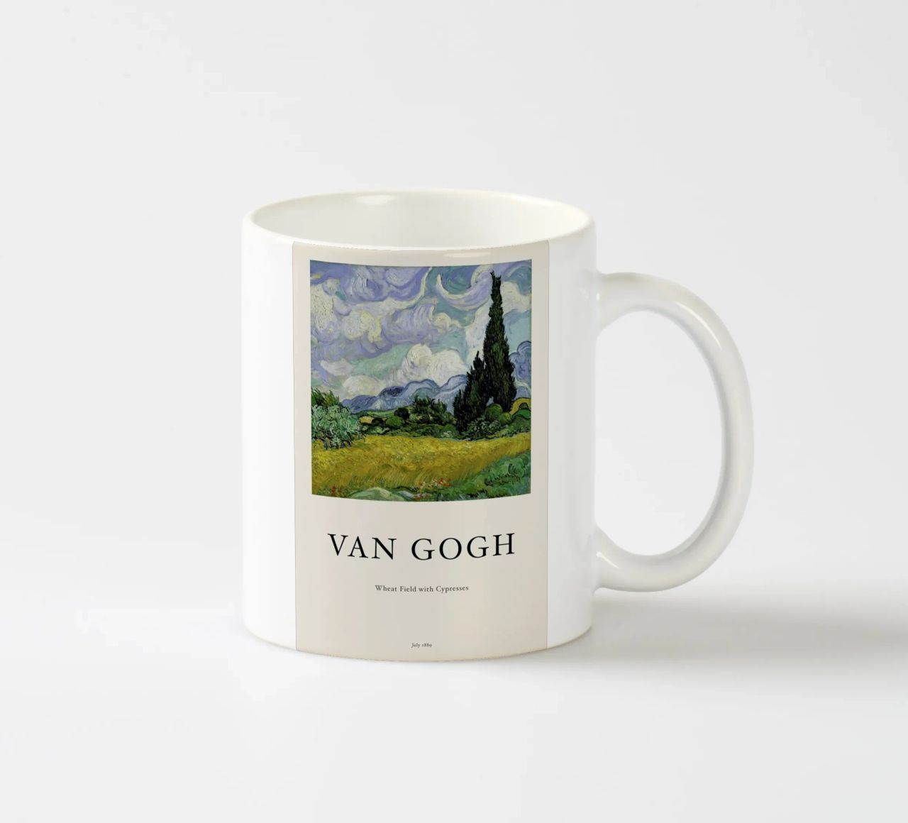 van Gogh - Wheat Field with Cypresses tazza in ceramica da Vintage by JUNIQE