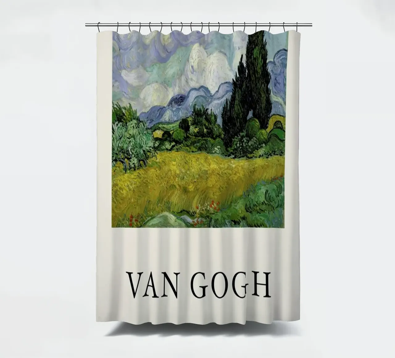 van Gogh - Wheat Field with Cypresses tenda da doccia da Vintage by JUNIQE
