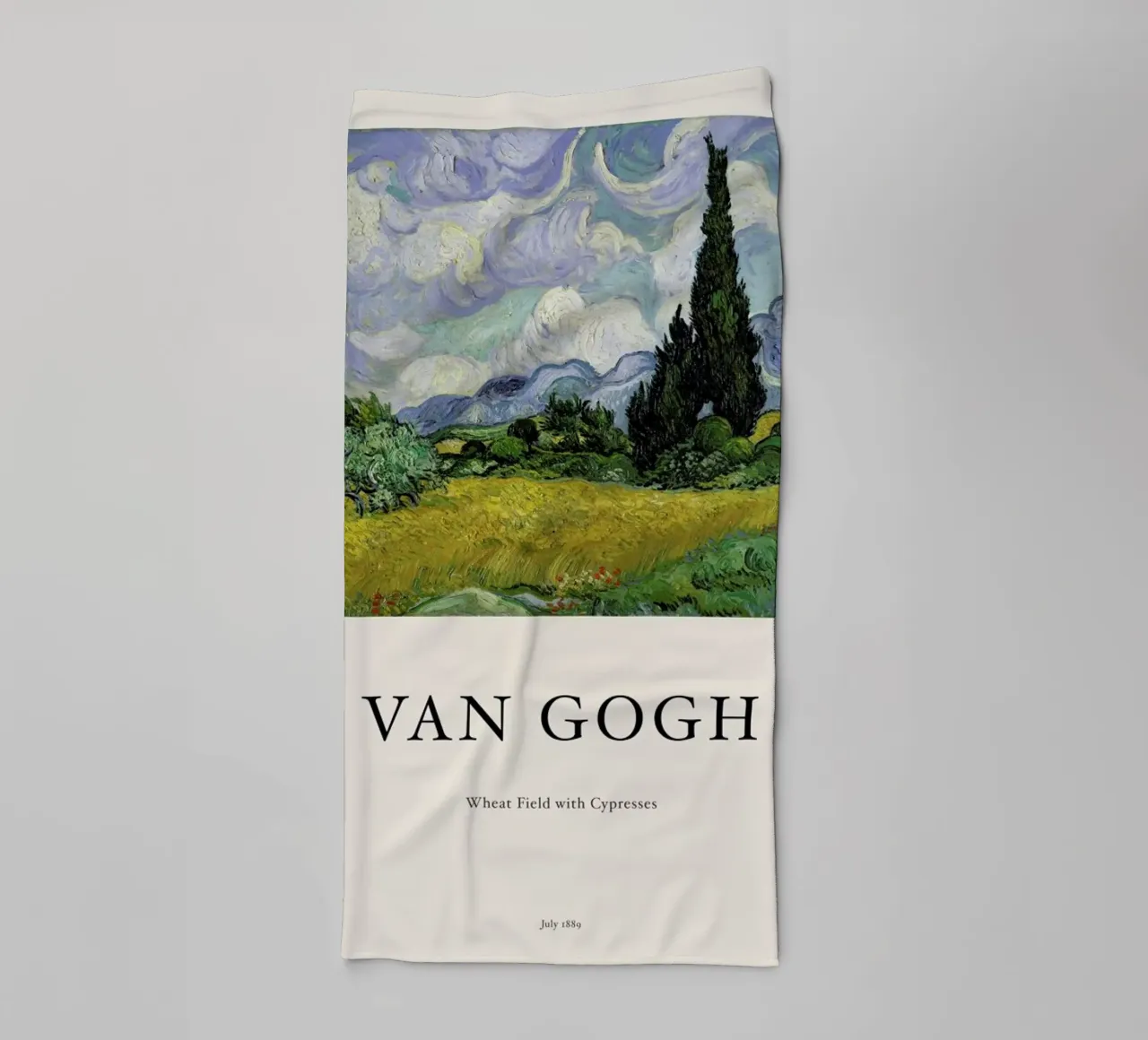van Gogh - Wheat Field with Cypresses towel by Vintage by JUNIQE
