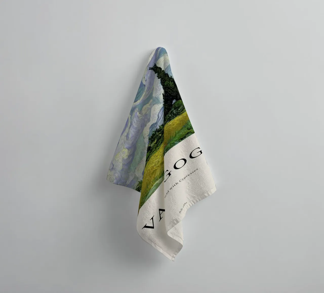 van Gogh - Wheat Field with Cypresses asciugamano da bagno da Vintage by JUNIQE