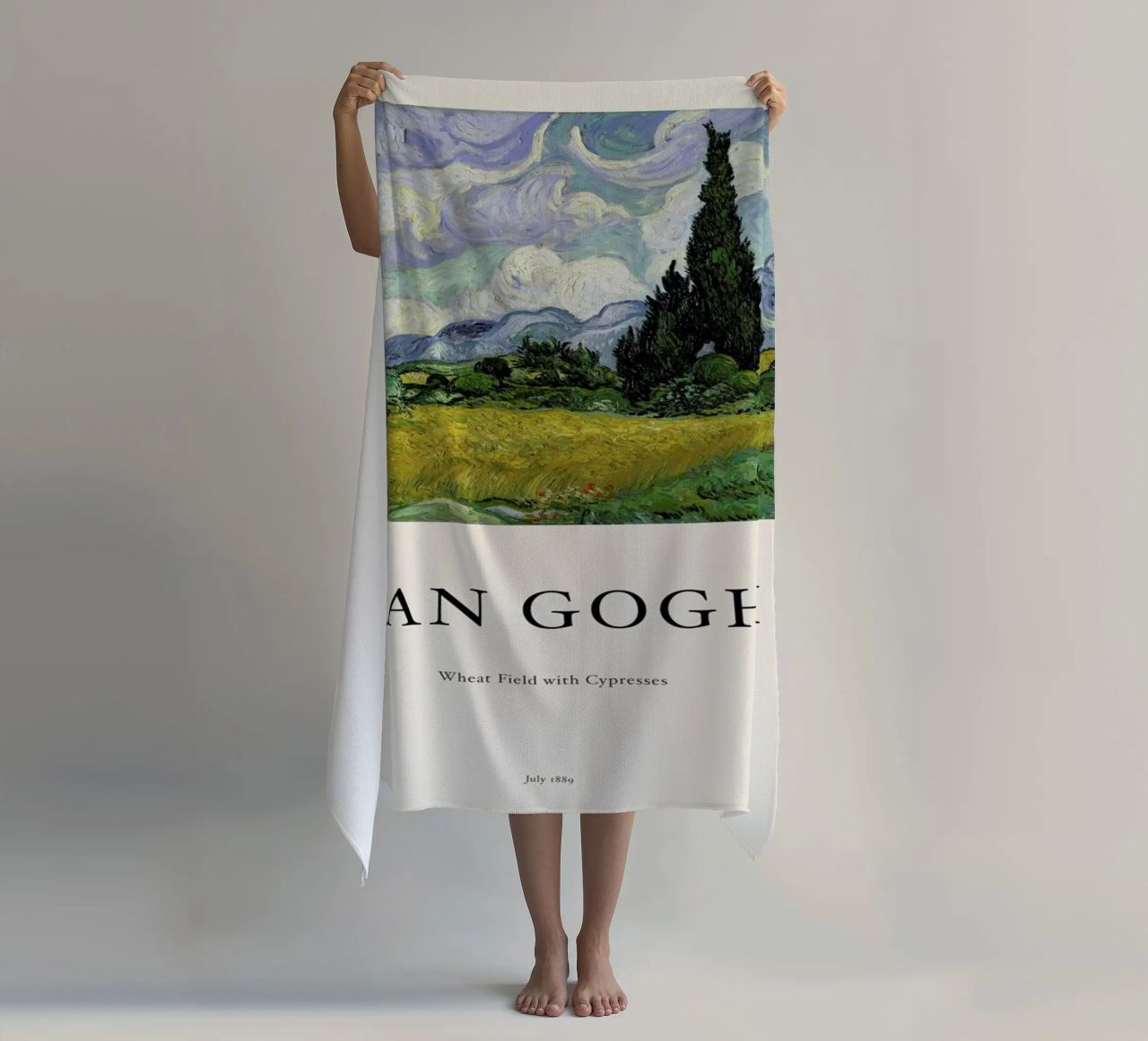 van Gogh - Wheat Field with Cypresses telo mare da Vintage by JUNIQE