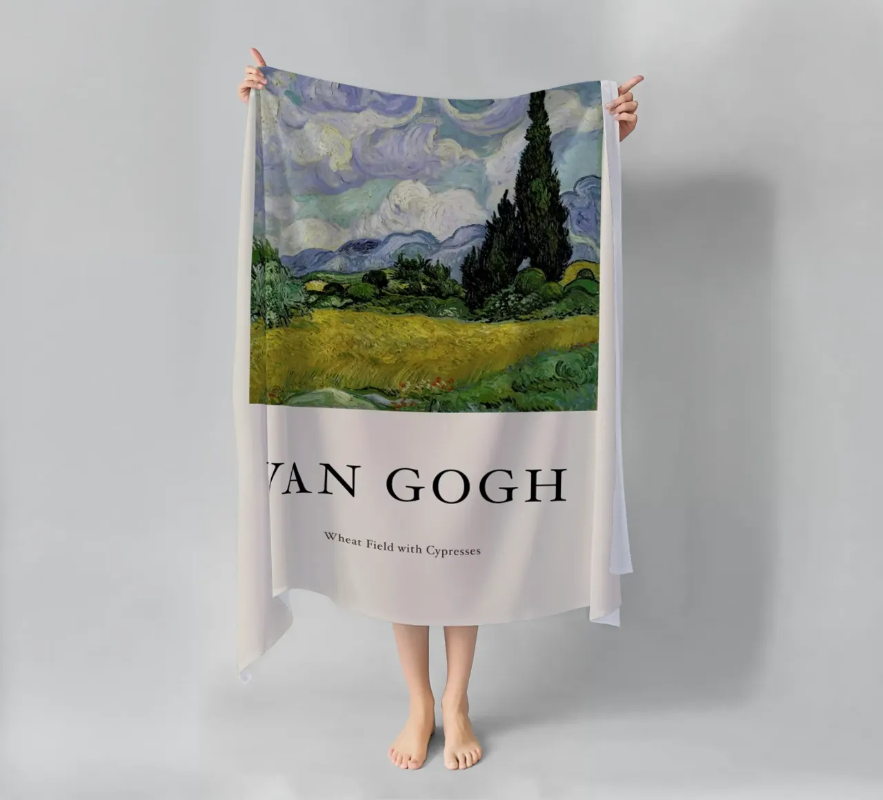 van Gogh - Wheat Field with Cypresses telo mare da Vintage by JUNIQE