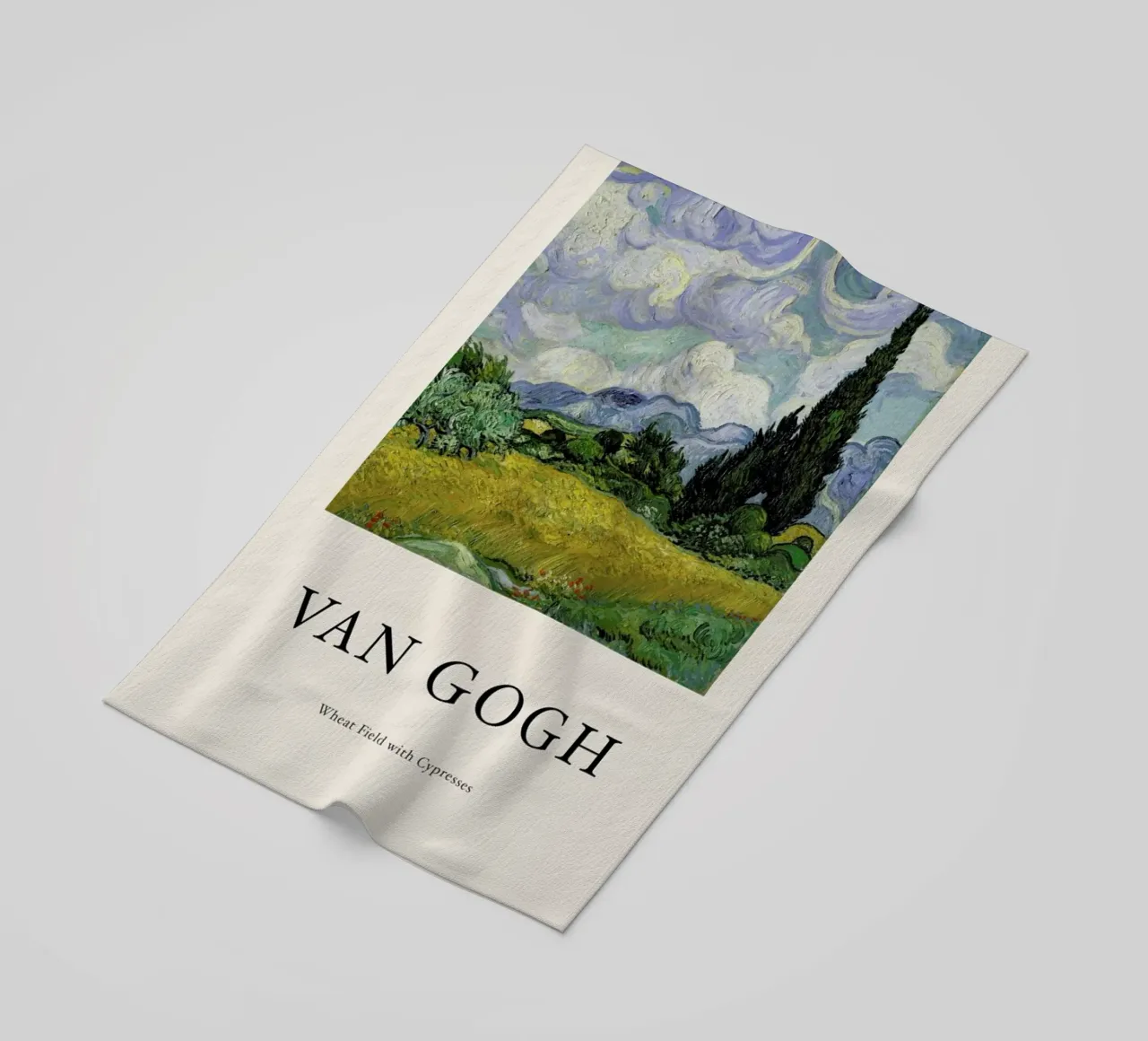 van Gogh - Wheat Field with Cypresses beach towel by Vintage by JUNIQE