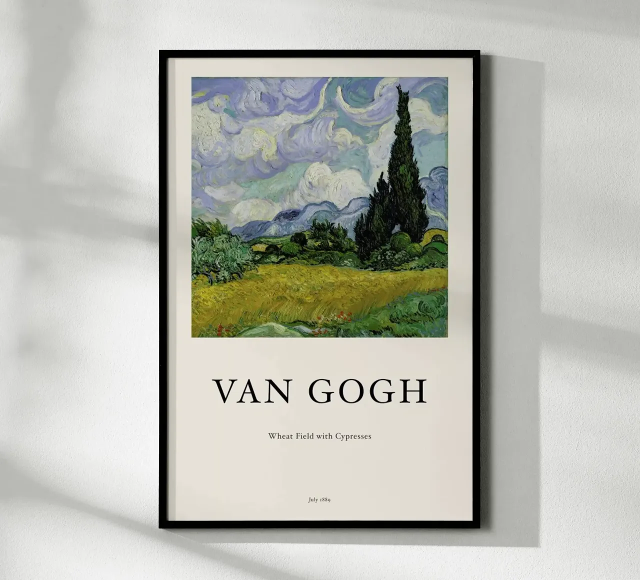 van Gogh - Wheat Field with Cypresses carta hahnemühle da Vintage by JUNIQE