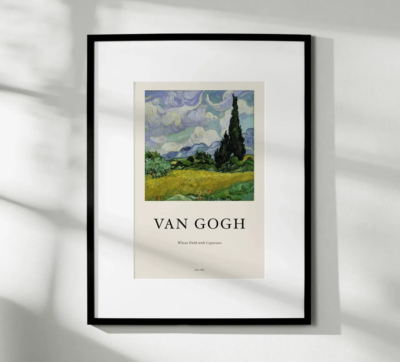 van Gogh - Wheat Field with Cypresses carta hahnemühle da Vintage by JUNIQE