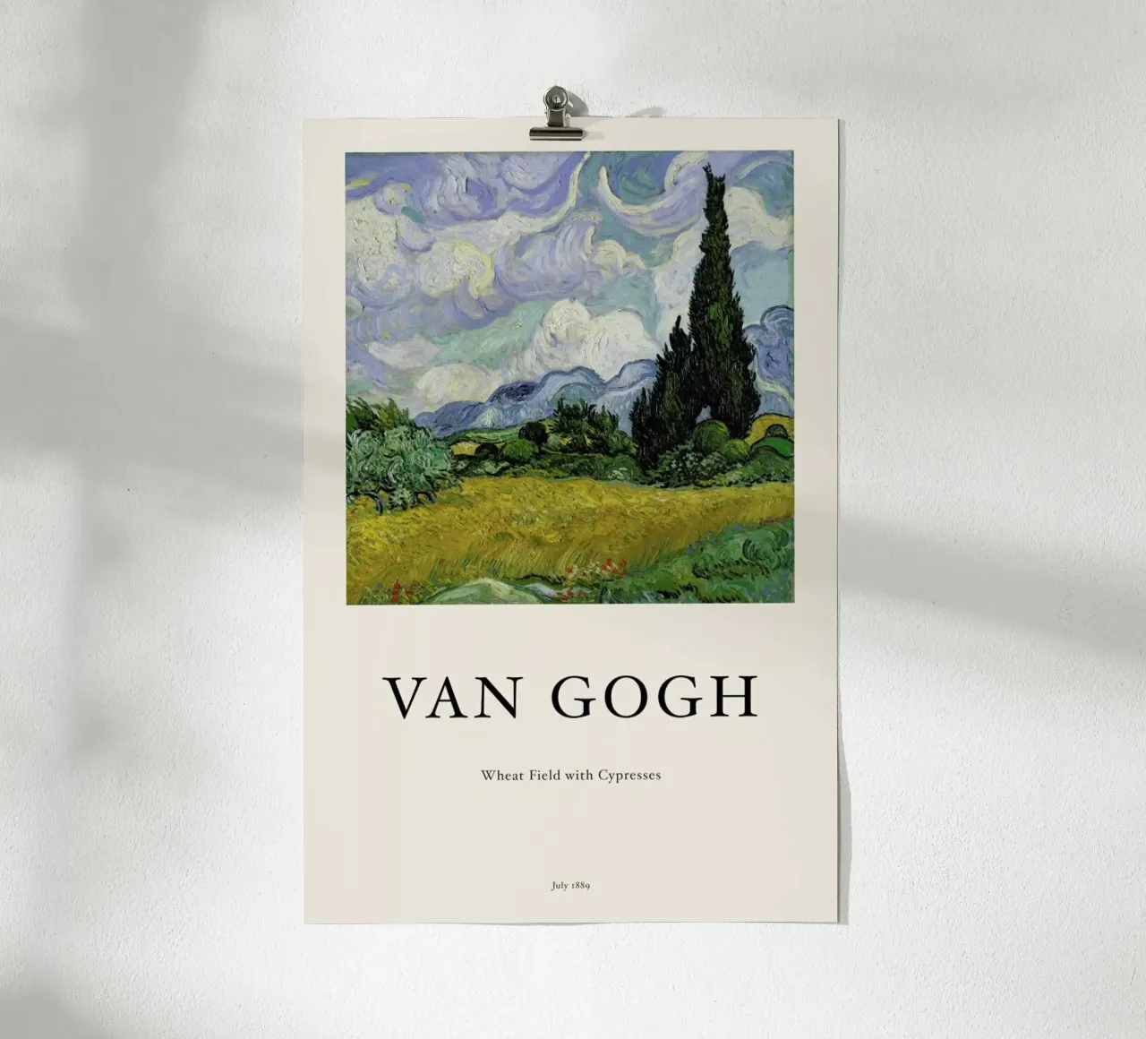 van Gogh - Wheat Field with Cypresses carta hahnemühle da Vintage by JUNIQE