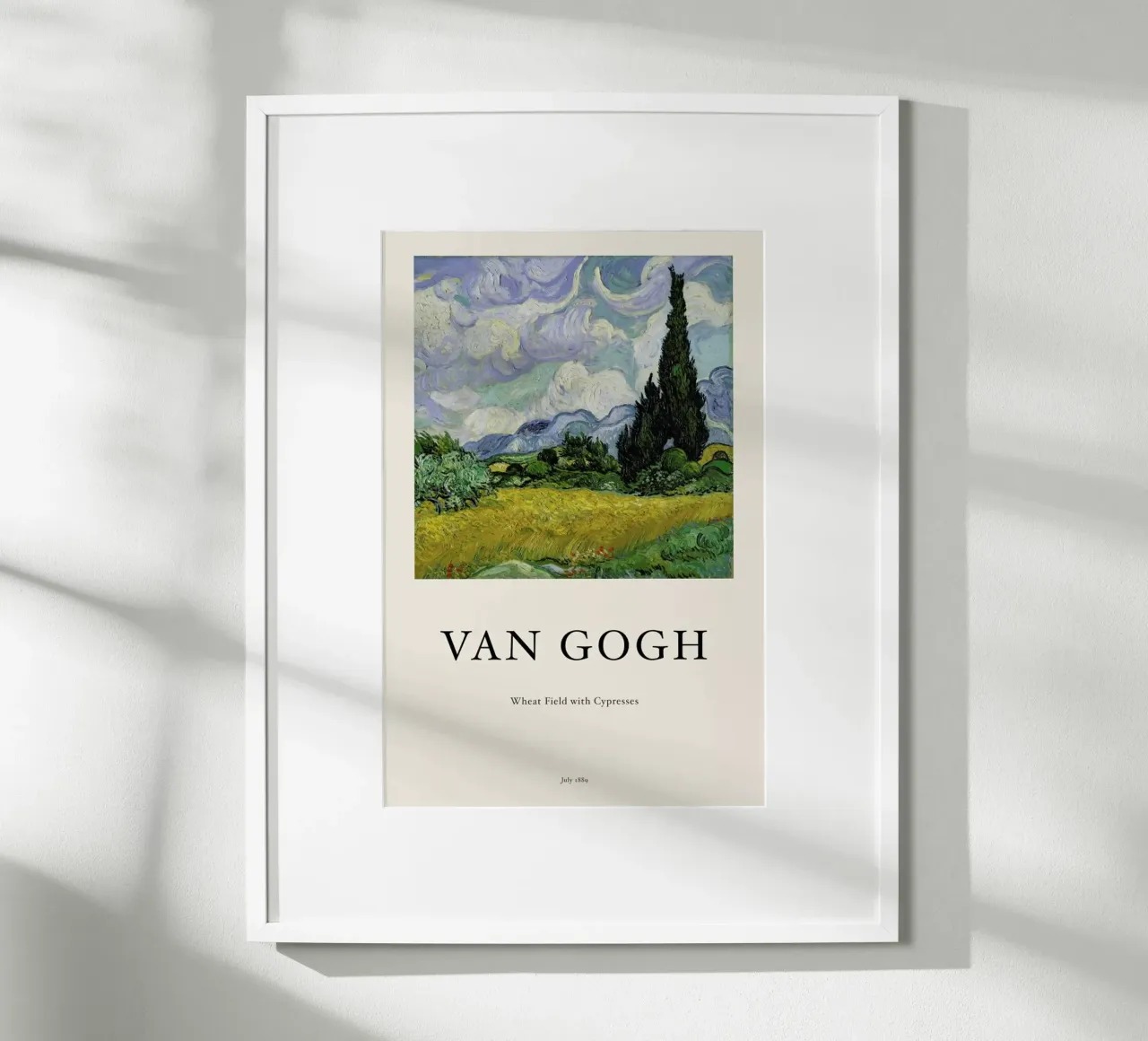 van Gogh - Wheat Field with Cypresses carta hahnemühle da Vintage by JUNIQE