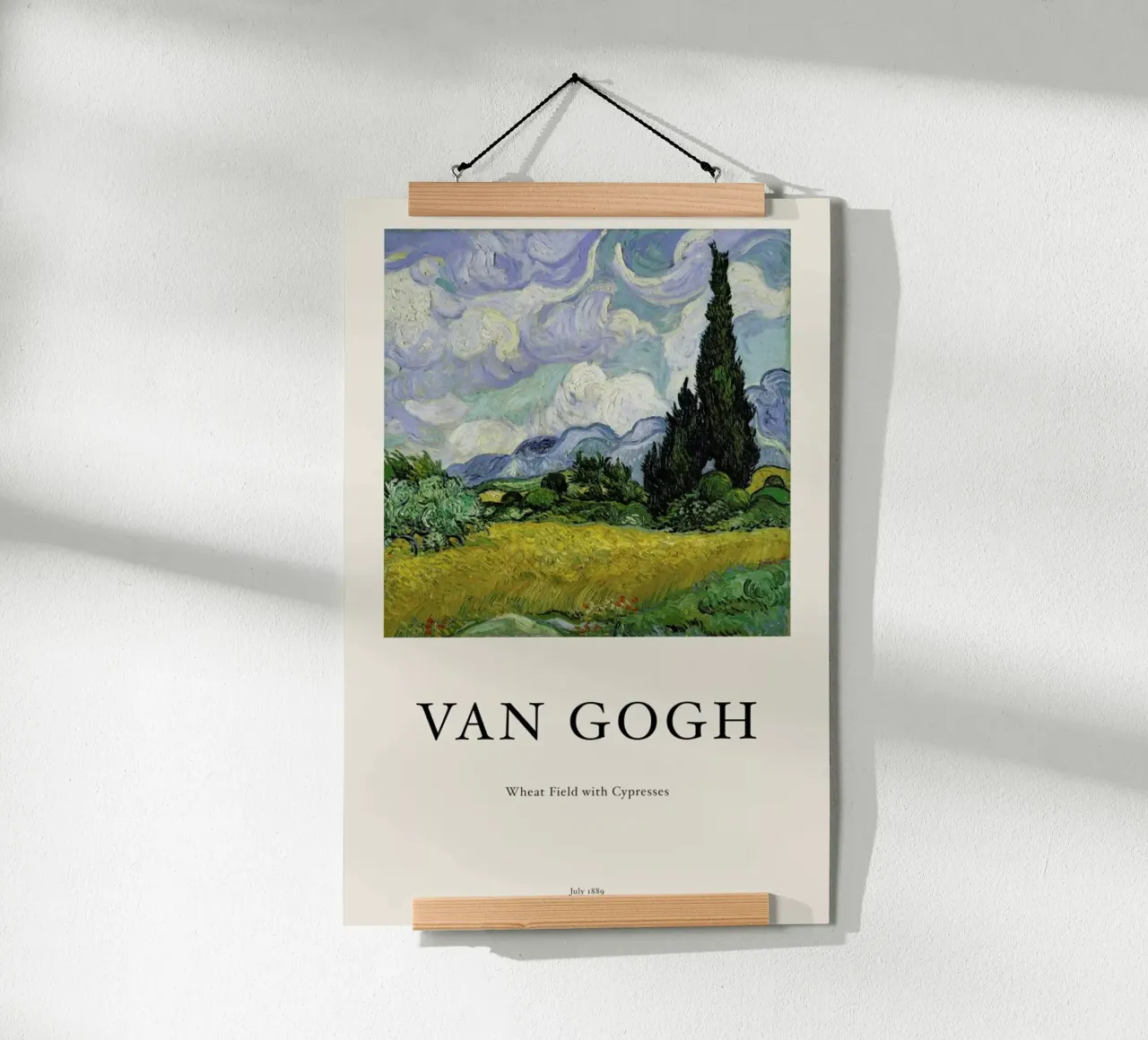 van Gogh - Wheat Field with Cypresses carta hahnemühle da Vintage by JUNIQE