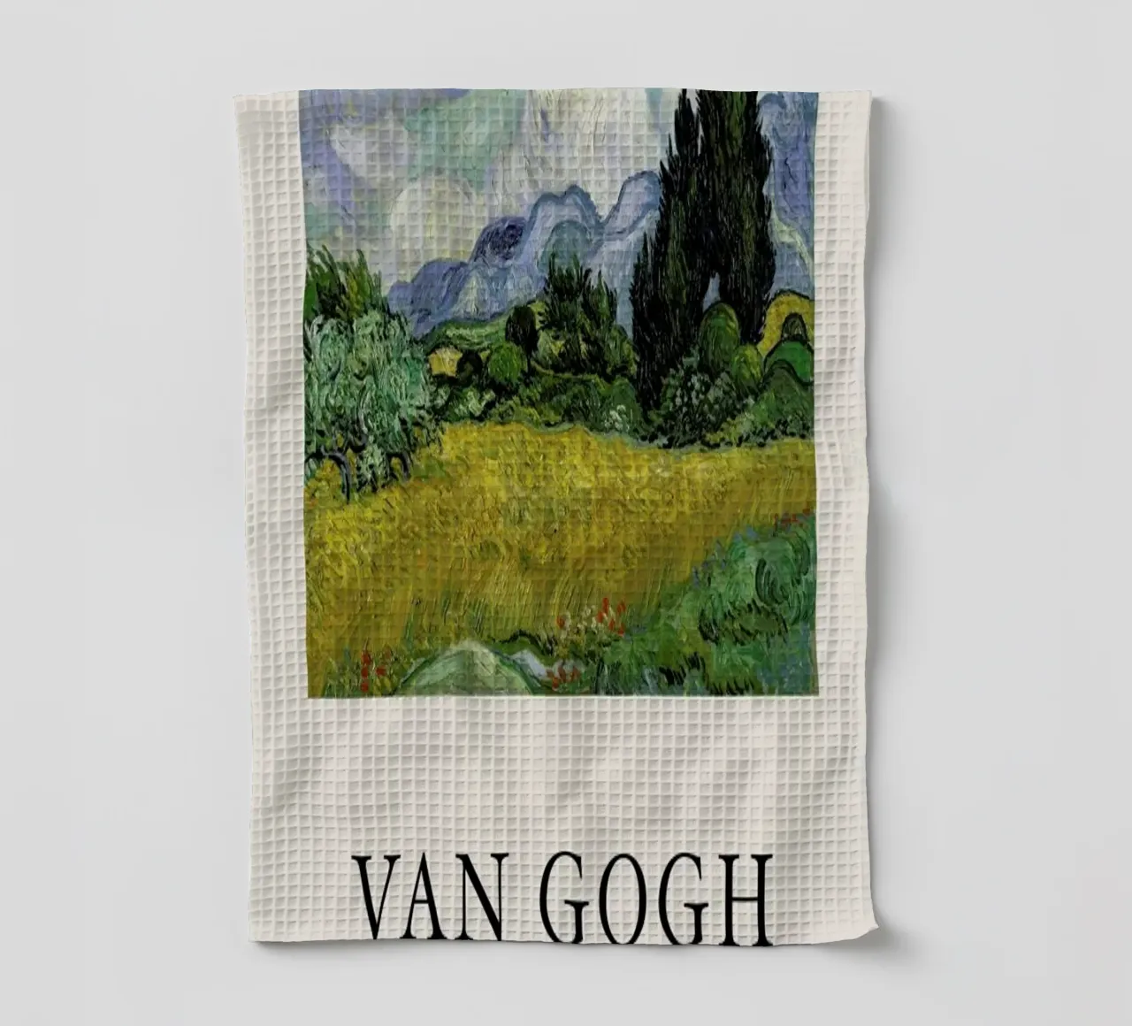 van Gogh - Wheat Field with Cypresses canovaccio da cucina da Vintage by JUNIQE