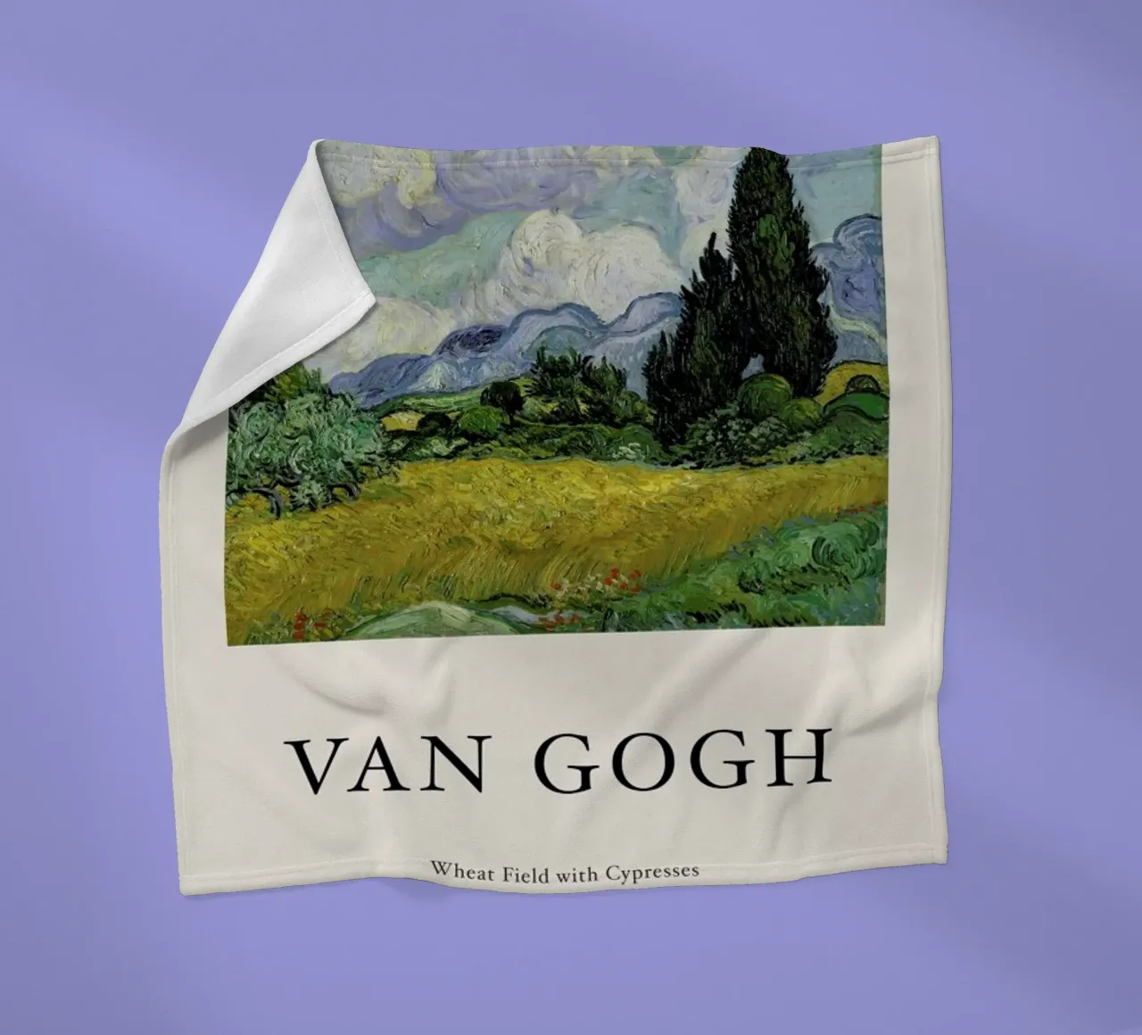 van Gogh - Wheat Field with Cypresses manta de franela de Vintage by JUNIQE