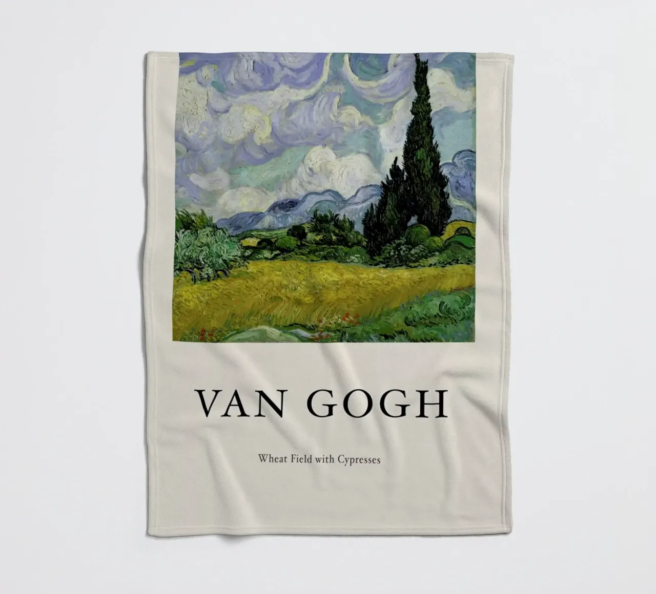 van Gogh - Wheat Field with Cypresses manta de franela de Vintage by JUNIQE