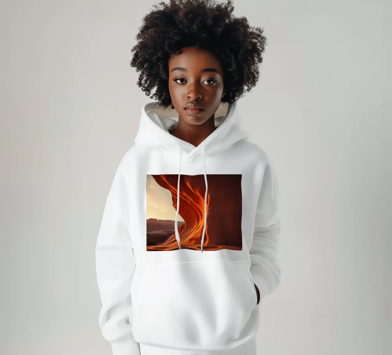 Il tramonto illumina le curve delle formazioni di arenaria felpa con cappuccio da DesignDoodle
