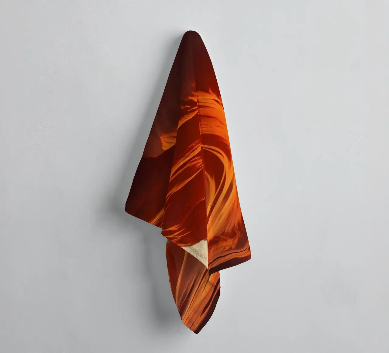 Sunset illuminates the curves of the sandstone formations towel by DesignDoodle