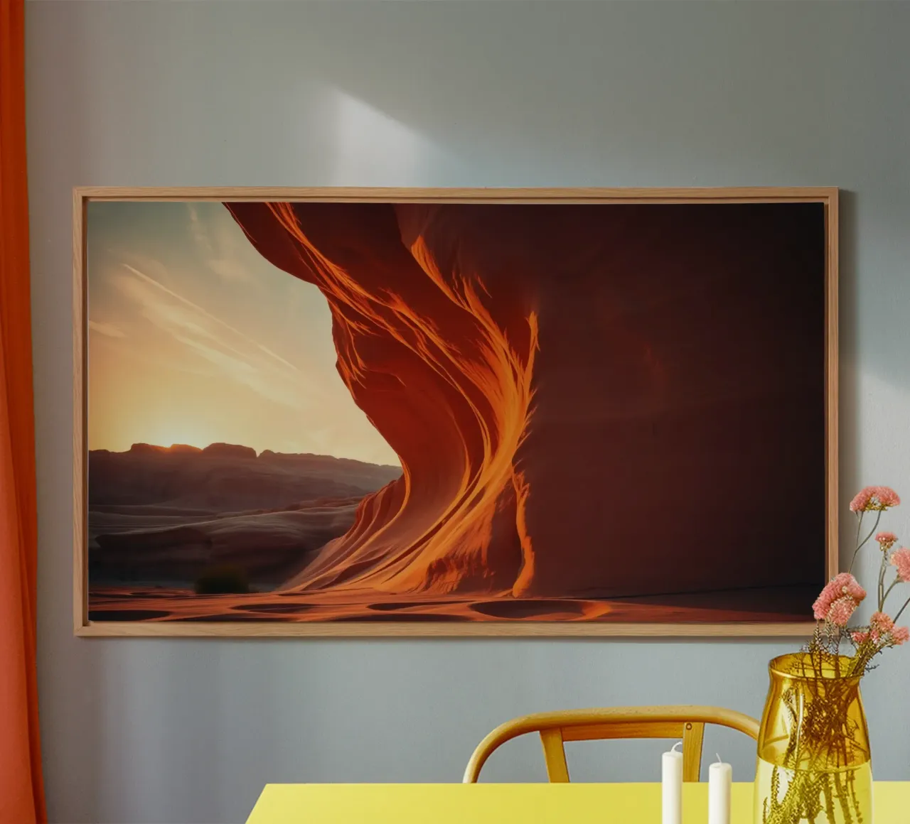 Sunset illuminates the curves of the sandstone formations alu-dibond by DesignDoodle