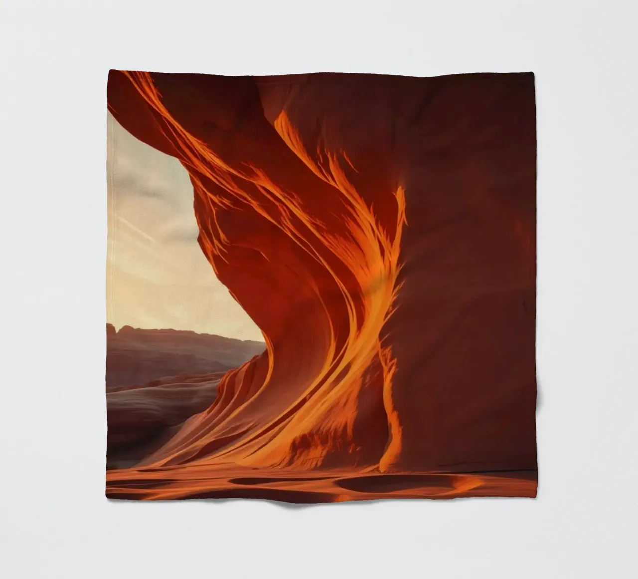 Il tramonto illumina le curve delle formazioni di arenaria coperta in pile da DesignDoodle