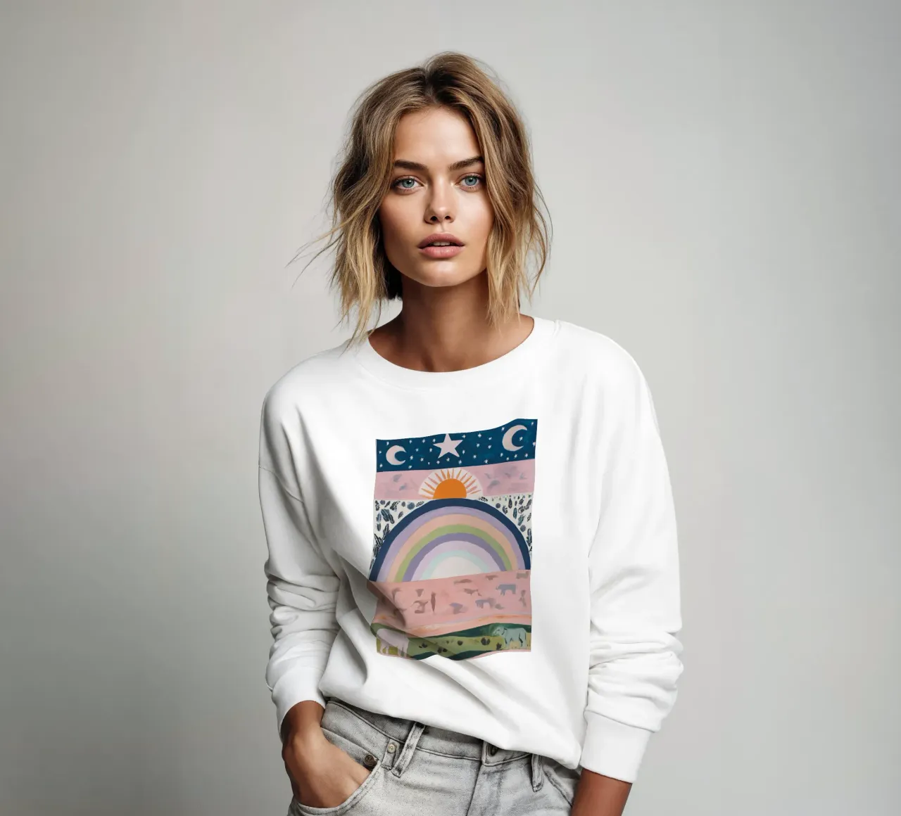 Stampa arcobaleno Boho felpa da Boheme