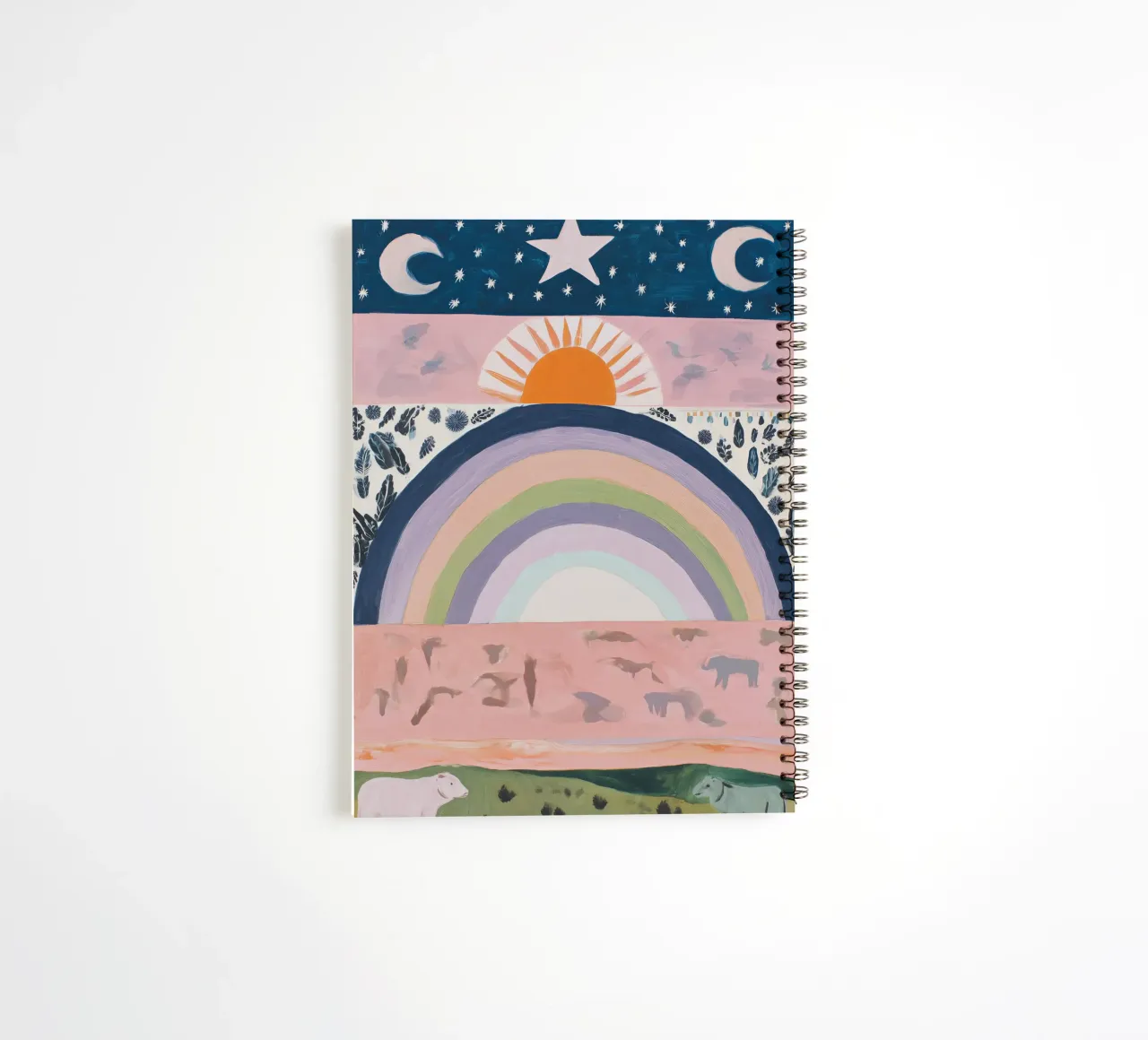 Boho Rainbow Print spiral notebook by Boheme