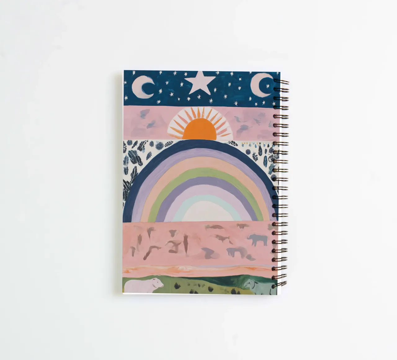 Boho Rainbow Print spiral notebook by Boheme