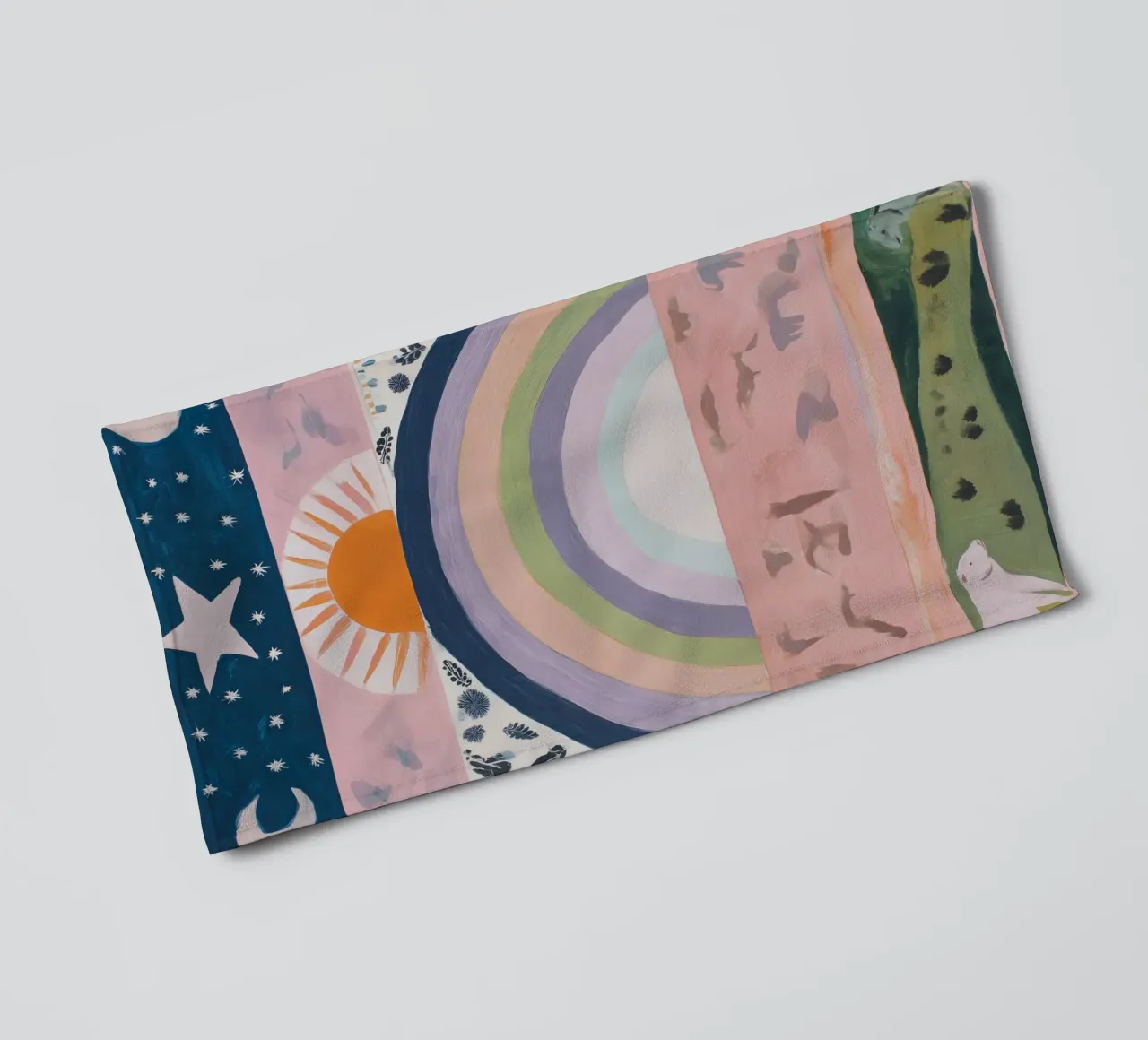 Boho Regenboog Print badhanddoek van Boheme