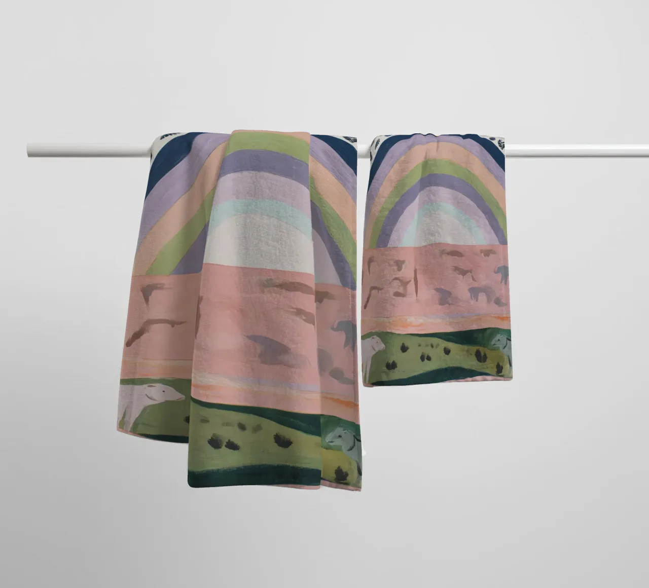 Boho Regenboog Print badhanddoek van Boheme